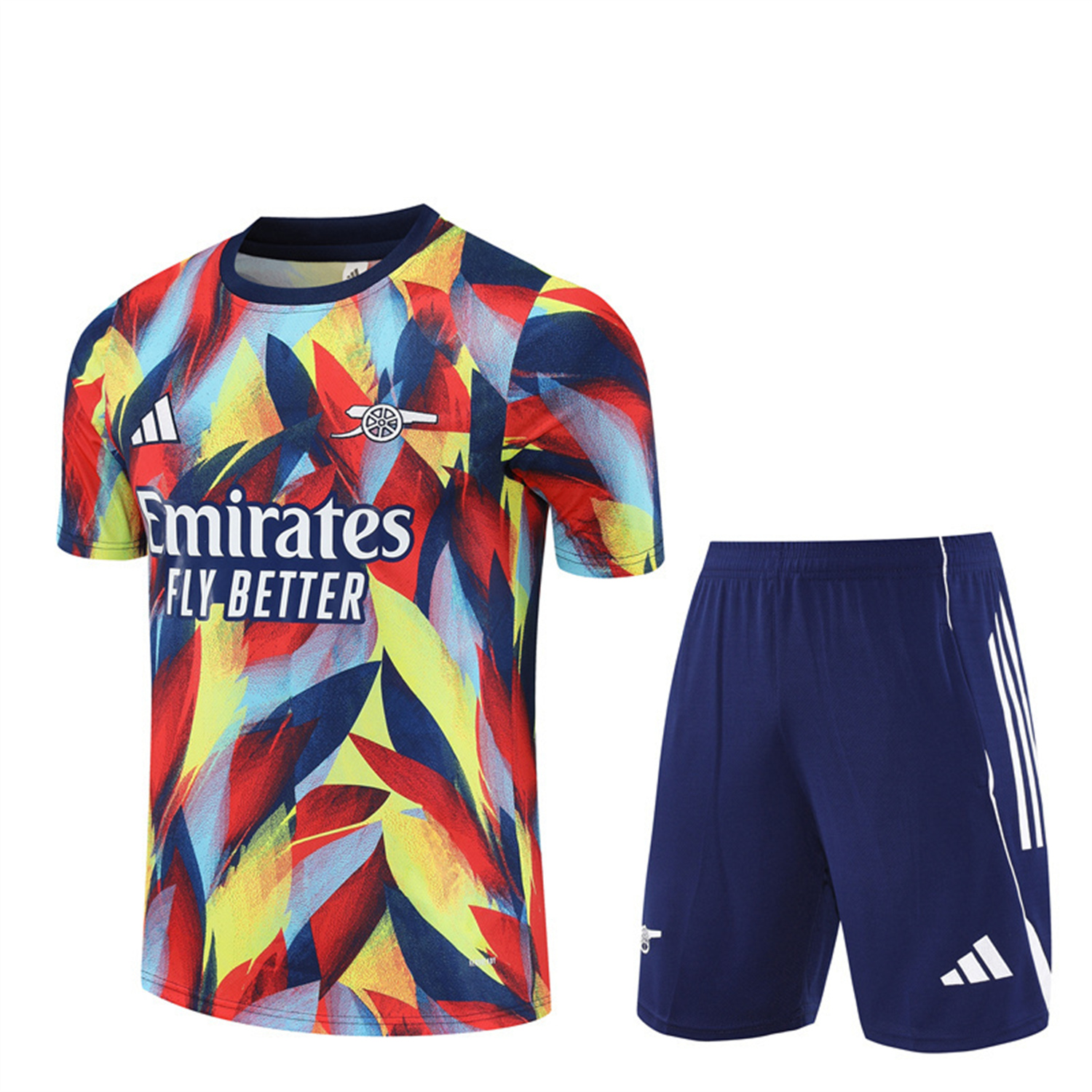 TKH-turbokithub-Arsenal 25-26 Short-Sleeve Training Set - Colorful Camouflage Top & Blue Shorts