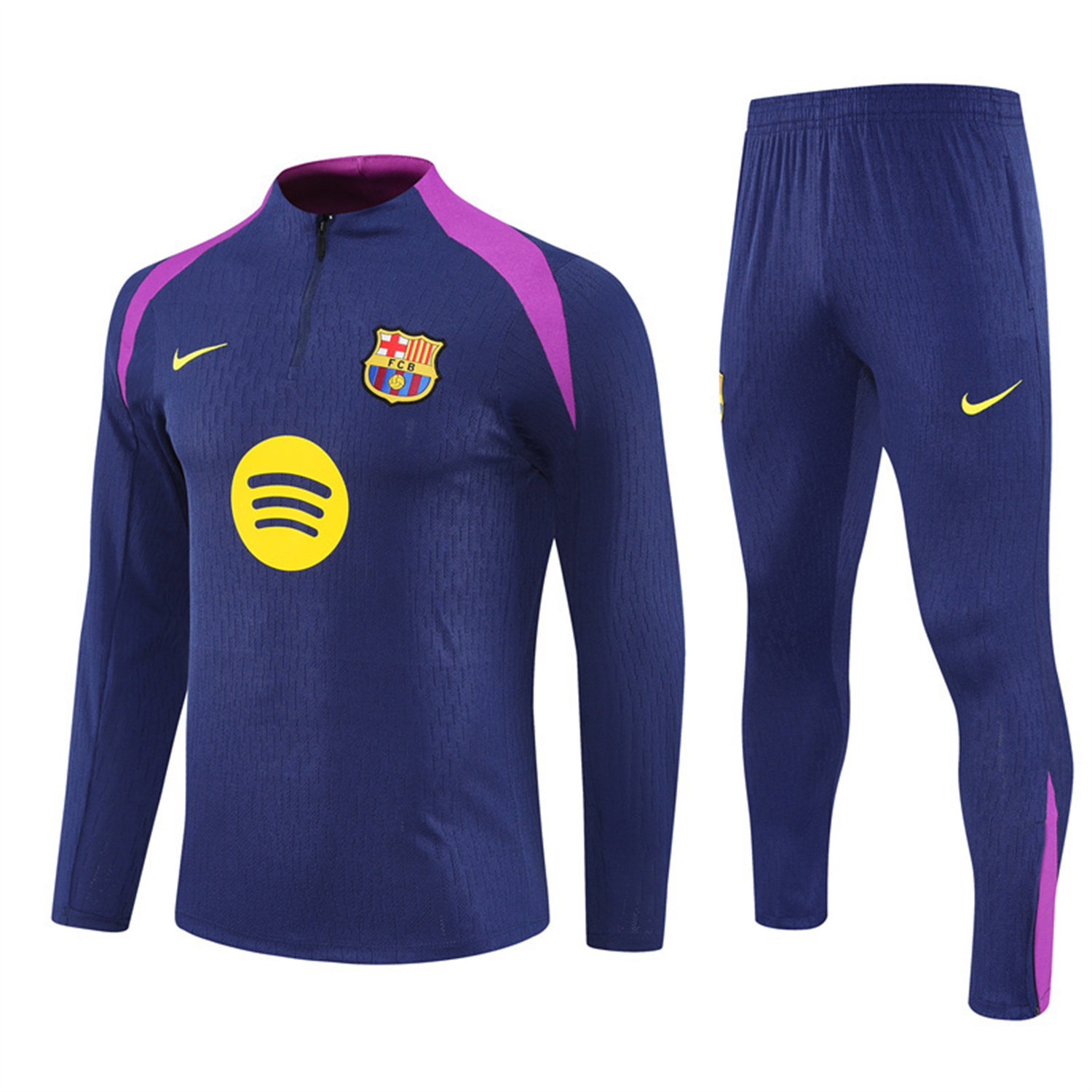 TKH-turbokithub-Barcelona 25-26 Long Sleeve Training Set - Royal Blue Top Yellow Sponsor & Royal Blue Pants