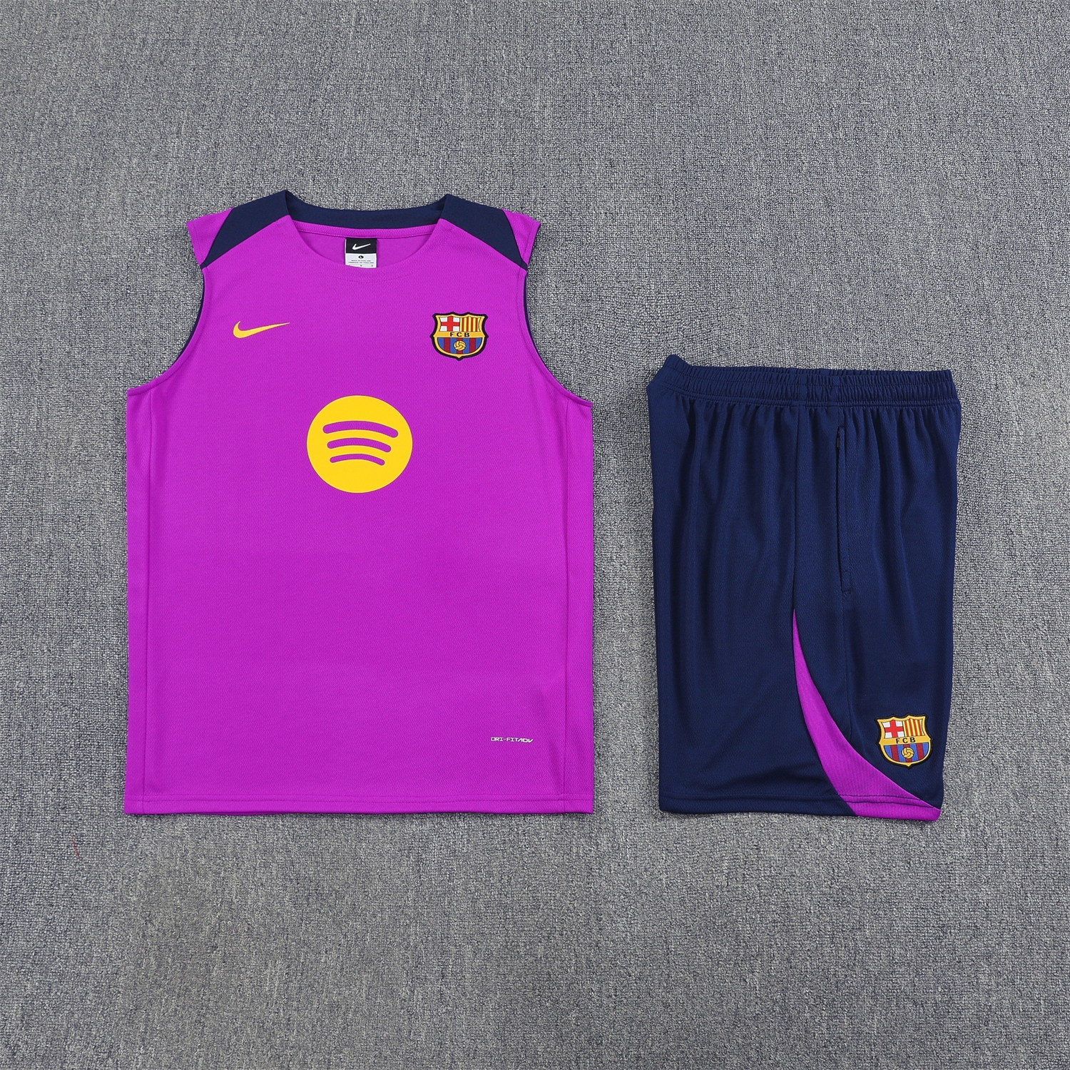 TKH-turbokithub-Barcelona 25-26 Vest Training Set - Purple Vest and Dark Blue Shorts