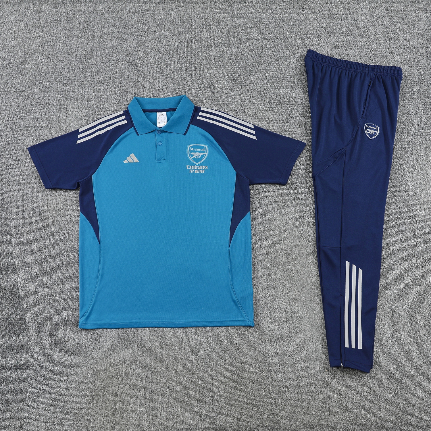 TKH-turbokithub-Arsenal 25-26 POLO Short-Sleeve Training Set - Royal Blue Top and Deep Blue Pants