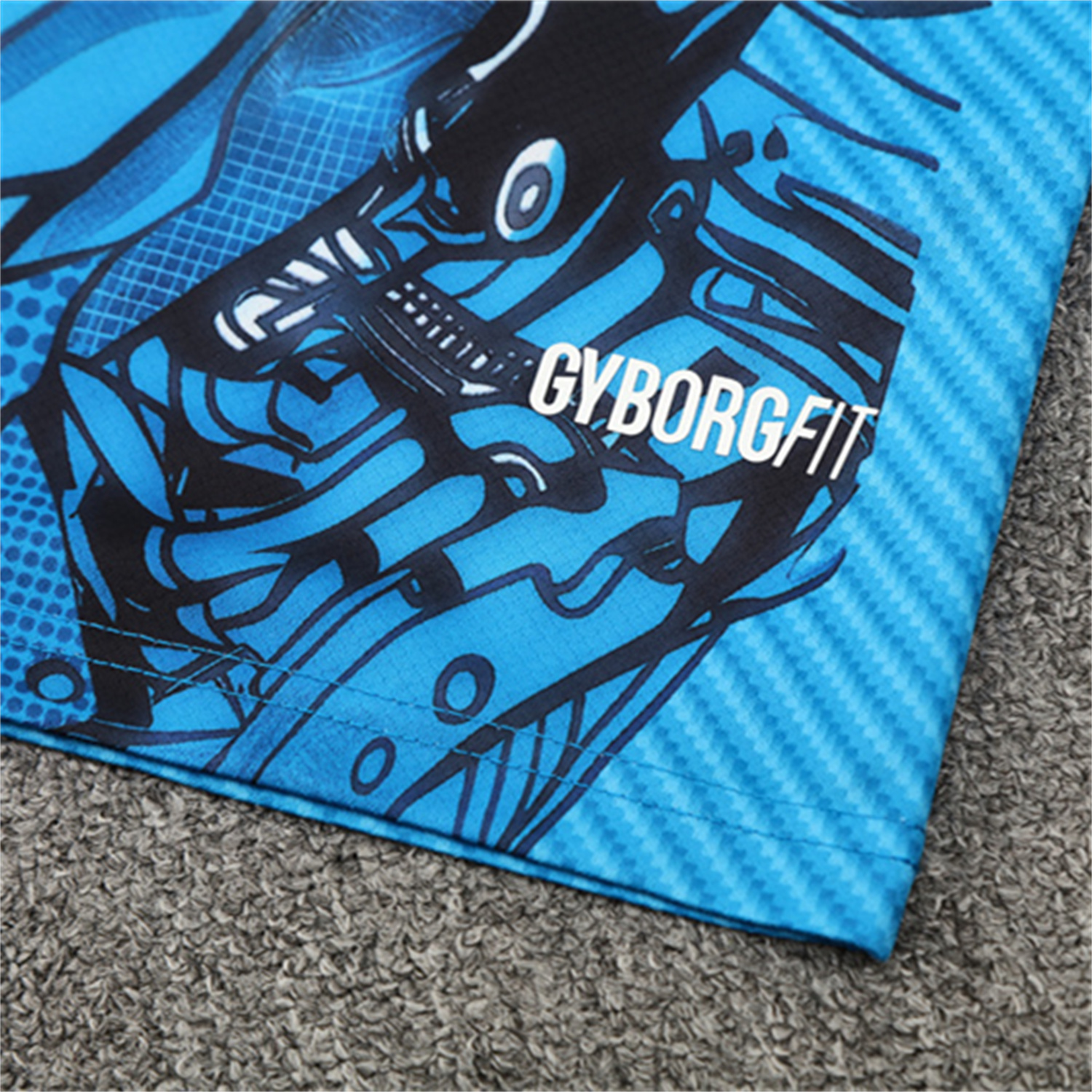 TKH-turbokithub-Napoli 25-26 Kids Short-Sleeve Training Set - Blue Mecha Top & Black Shorts