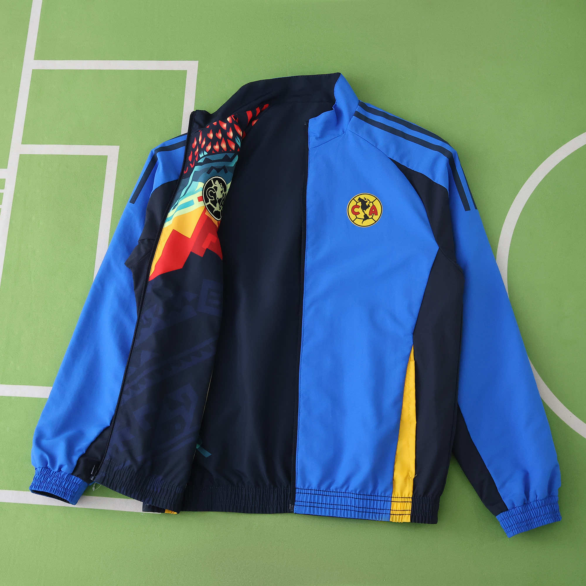 TKH-turbokithub-Club América 25-26 Throwback Double Sided Reversible Windbreaker - Blue & Black