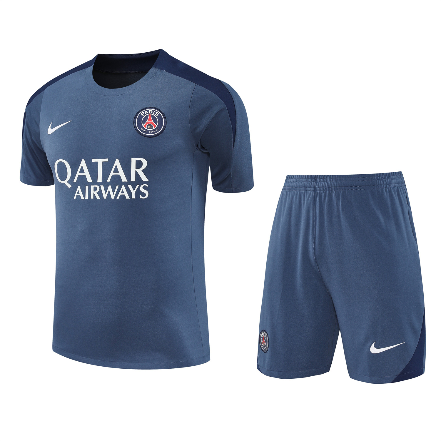 TKH-turbokithub-Paris Saint-Germain PSG 25-26 Short-Sleeve Training Set - Deep Blue Top & Deep Blue Shorts
