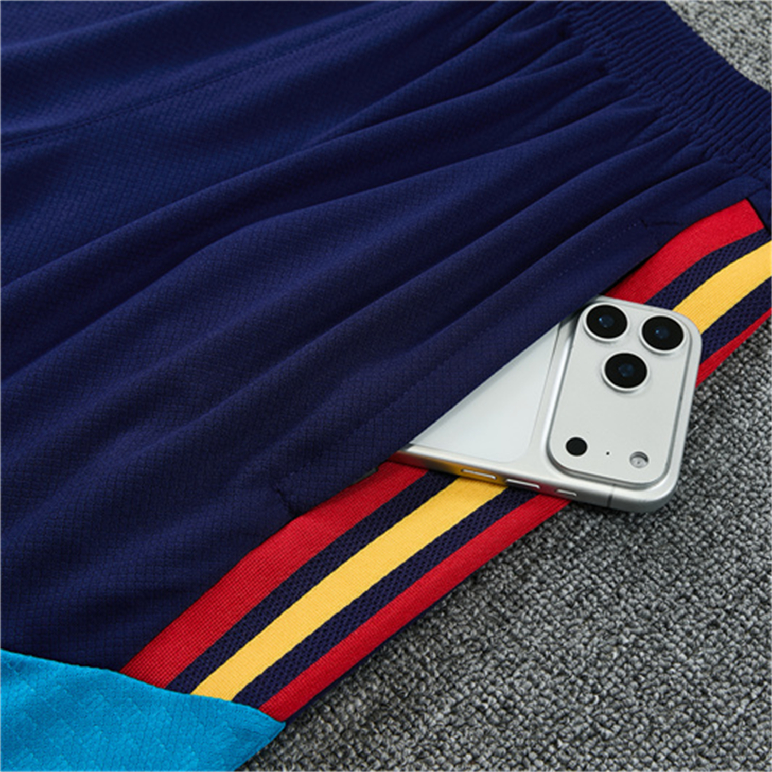 TKH-turbokithub-Spain 2026 Kids Short-Sleeve Training Set - Royal Blue And Yellow Top & Royal Blue Shorts