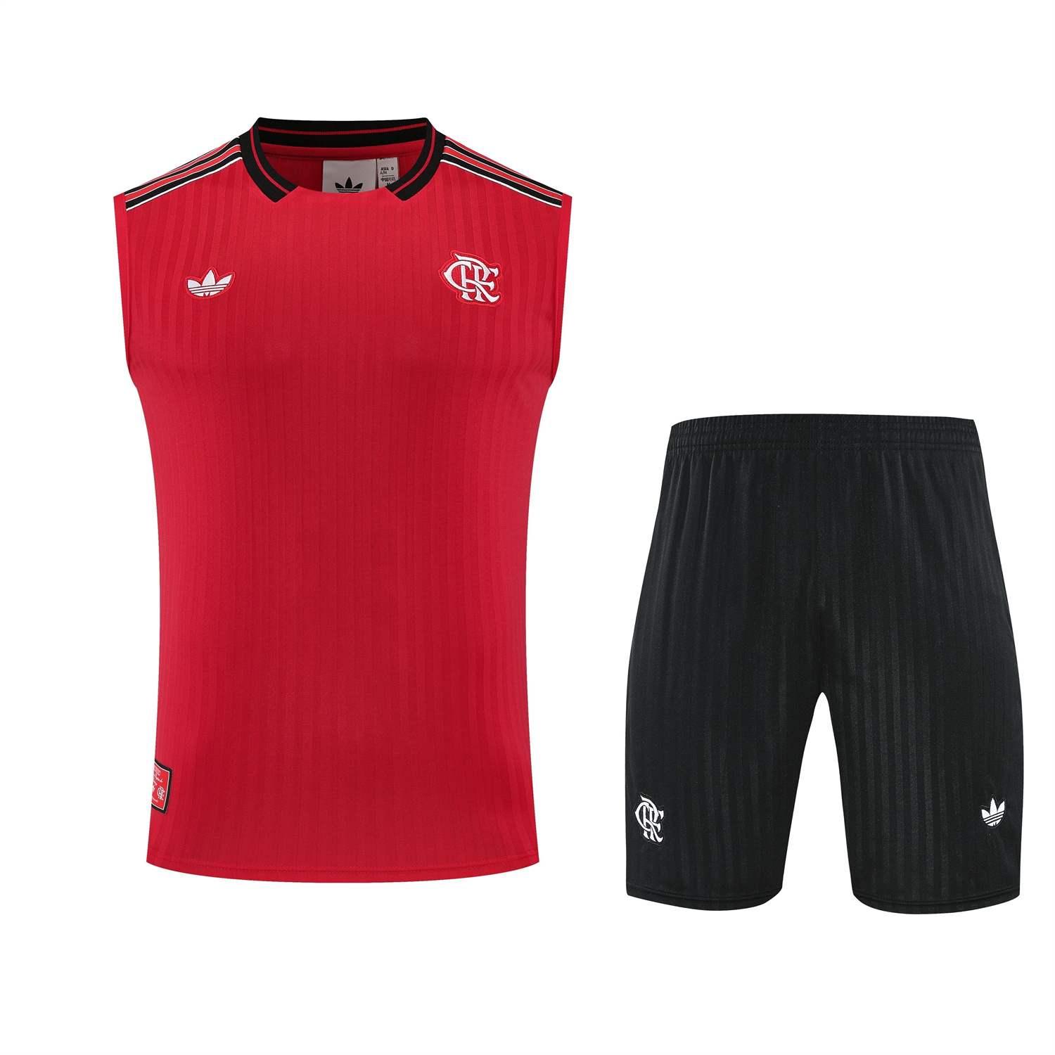 TKH-turbokithub-Flamengo 25-26 Short-Sleeve Training Set - Red Vest & Black Shorts