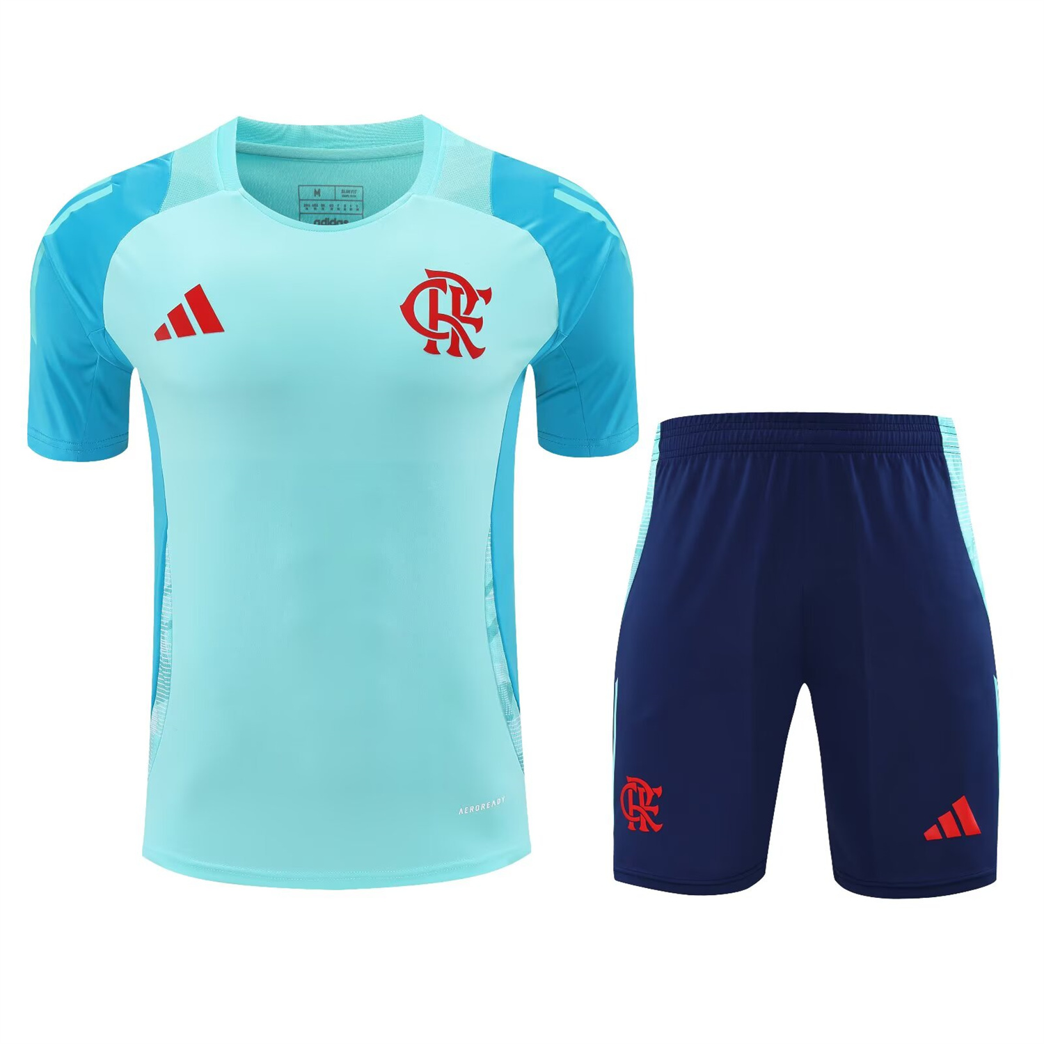 TKH-turbokithub-Flamengo 25-26 Short-Sleeve Kids Training Set - Light Blue With Royal Blue