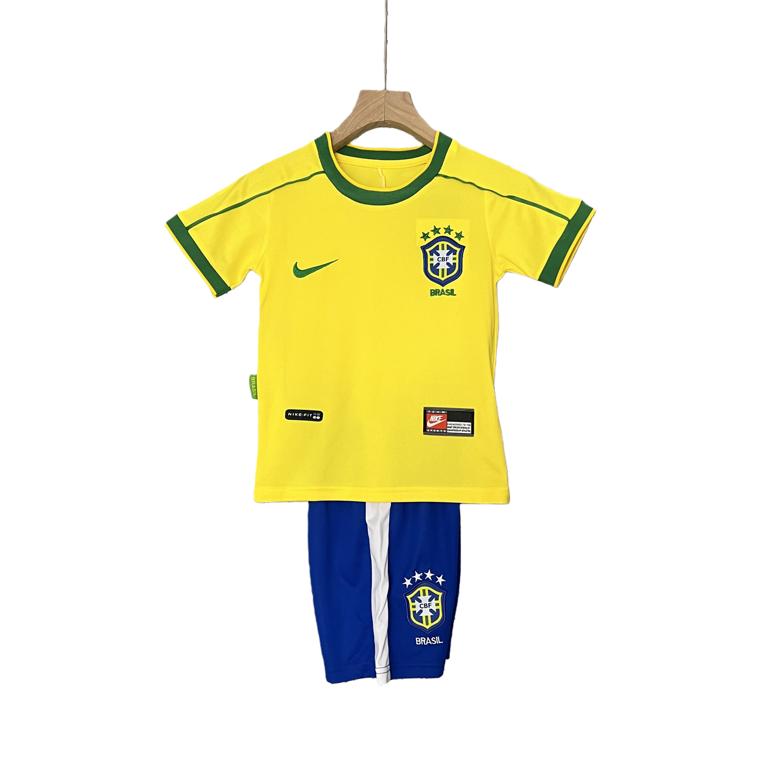 TKH-turbokithub-Retro Brazil 1998 Home Stadium Kids Kit