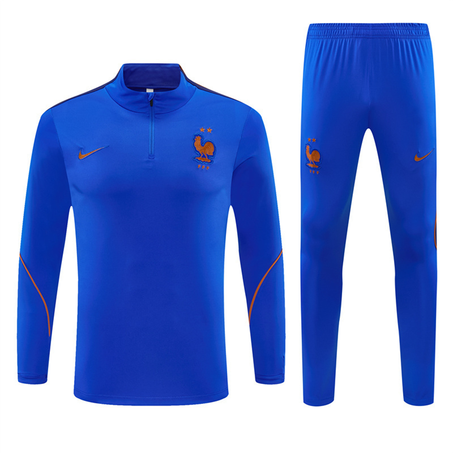 TKH-turbokithub-France 2026 Kids Long Sleeve Training Set - Royal Blue Top & Pants