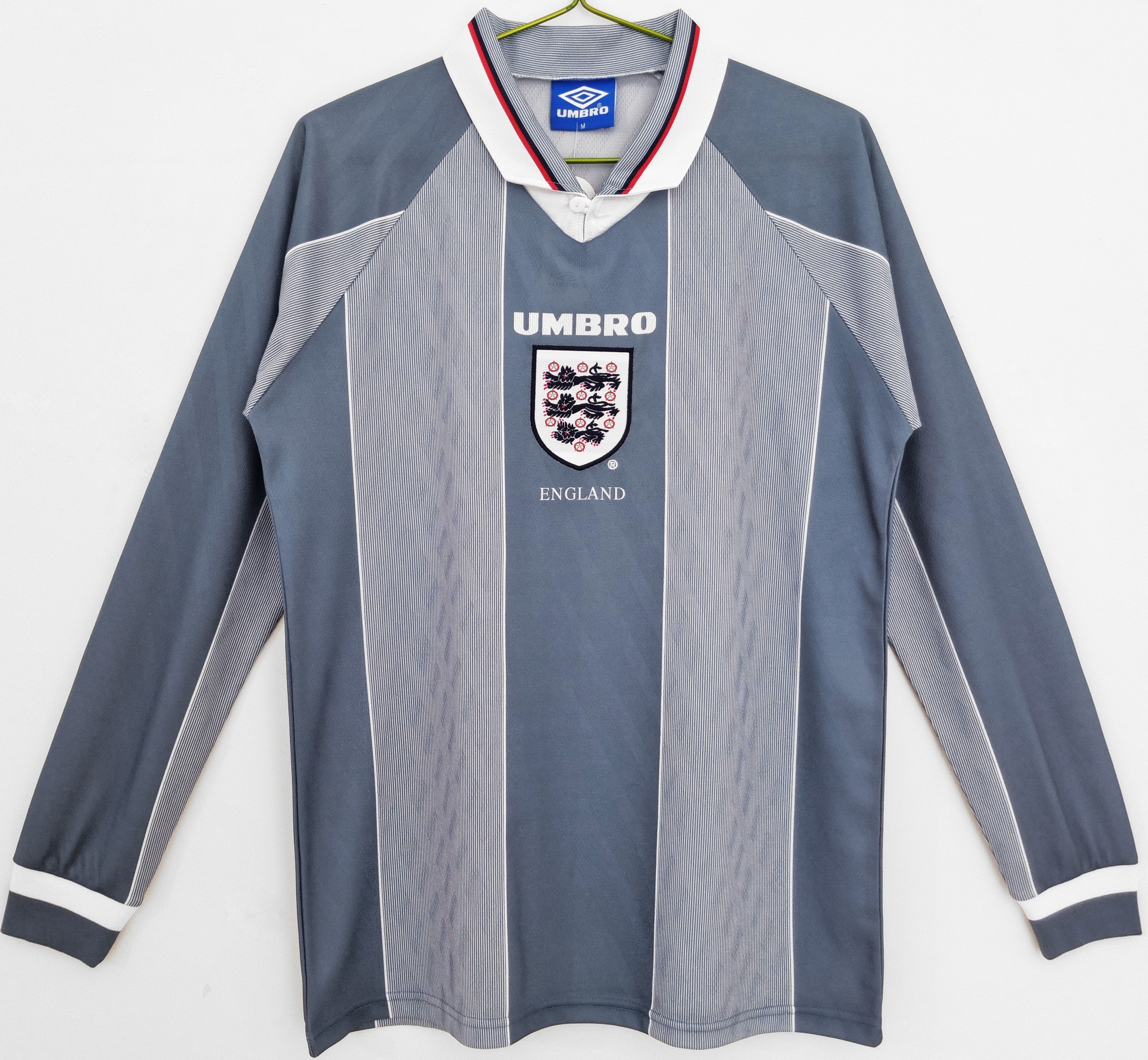 TKH-turbokithub-Retro England 1996 Away Stadium Long Sleeve Jersey