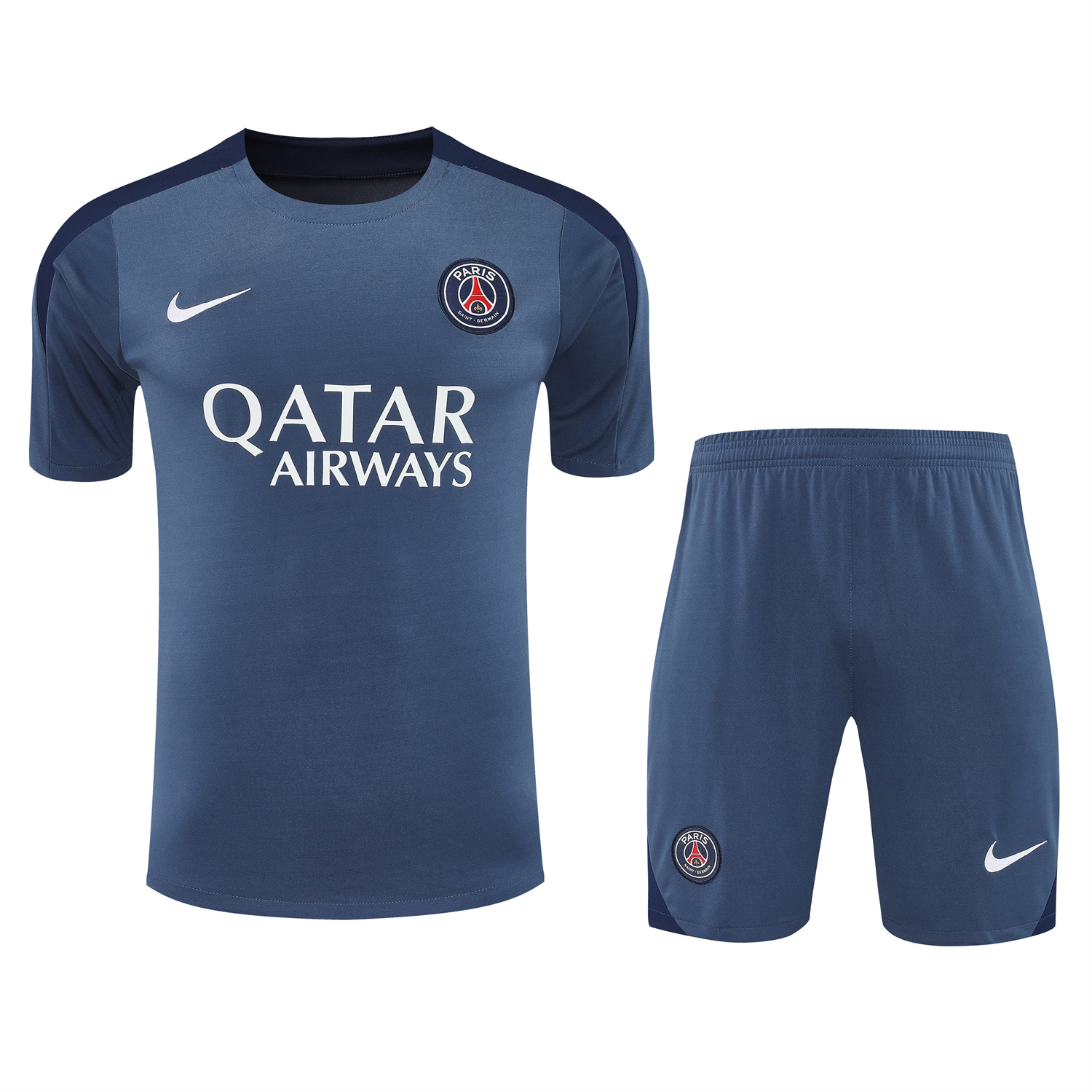 TKH-turbokithub-Paris Saint-Germain PSG 25-26 Short-Sleeve Training Set - Deep Blue Top & Deep Blue Shorts