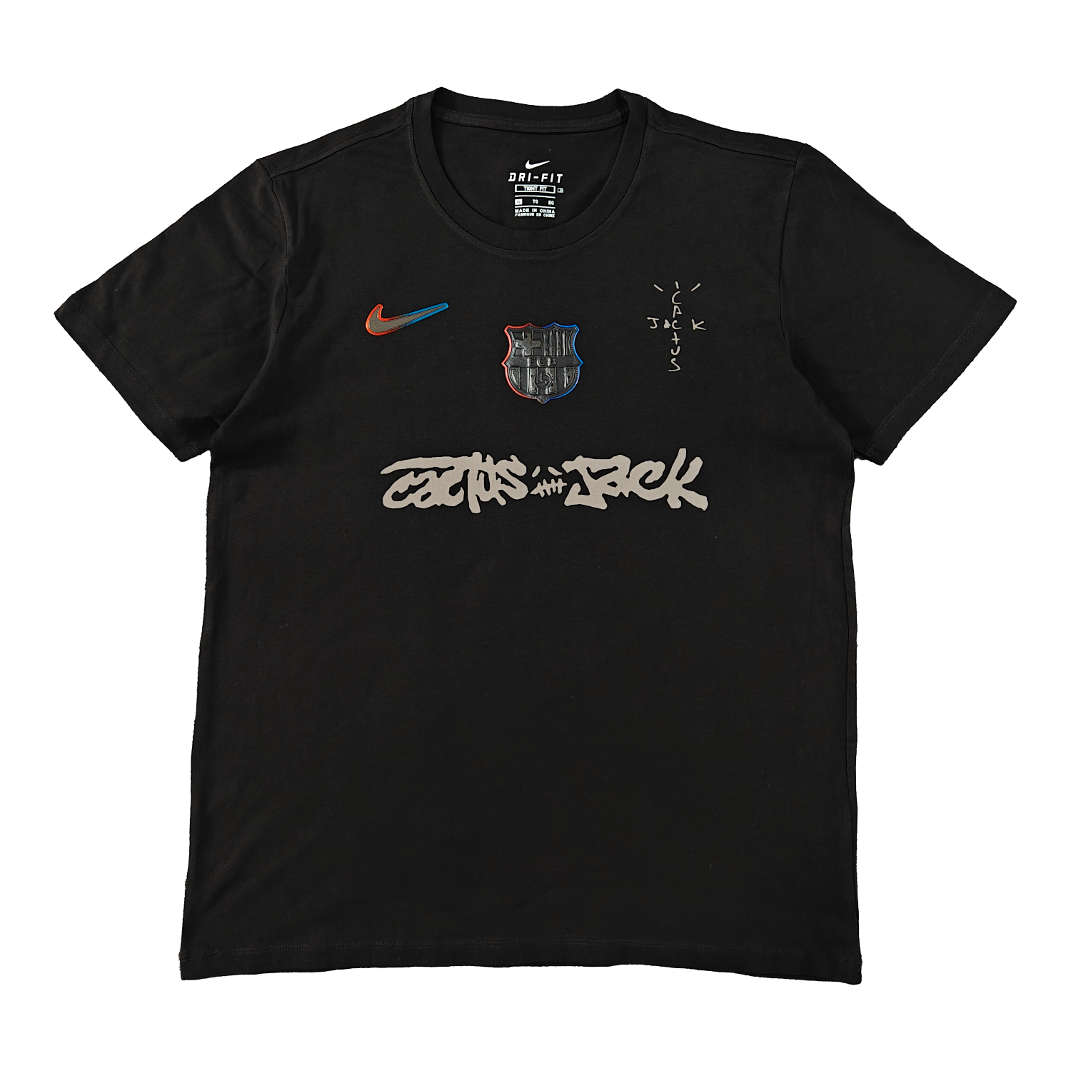 TKH-turbokithub-Barcelona x Travis Scott 25-26 Black T-shirt with Grey ICON