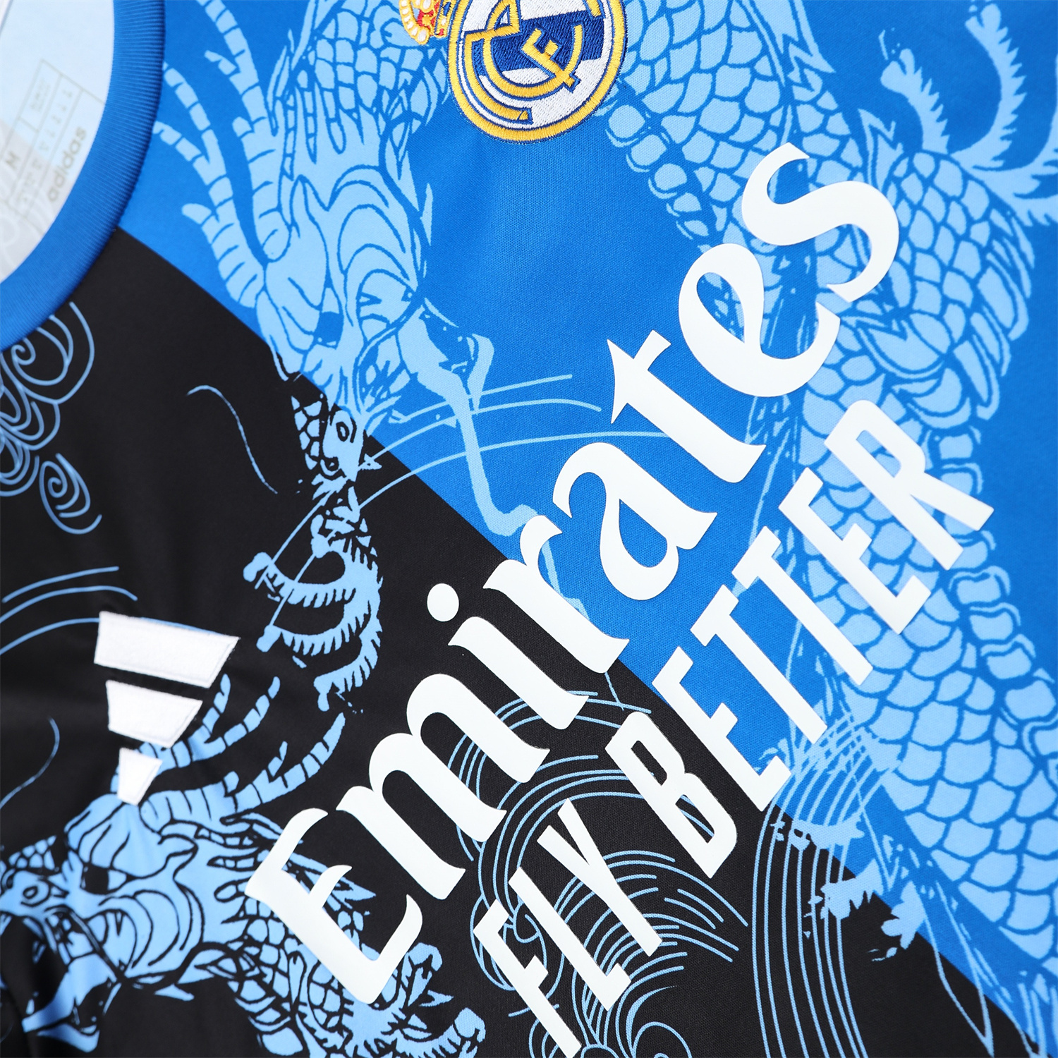 TKH-turbokithub-Real Madrid 25-26 Short-Sleeve Training Set - Blue Black Dragon Top & Black-White Shorts