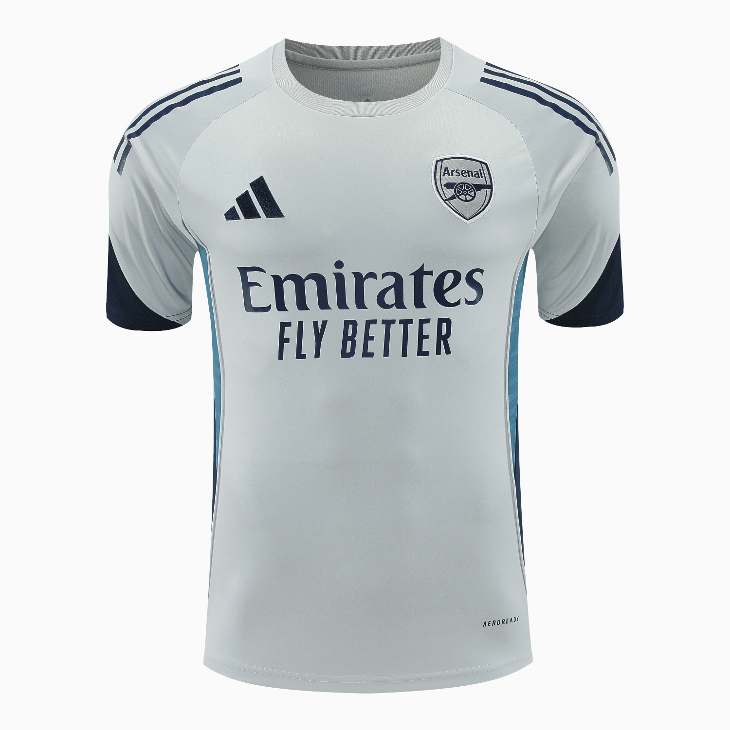 TKH-turbokithub-Arsenal 25-26 Short-Sleeve Training Set - Grey Top & Deep Blue Shorts