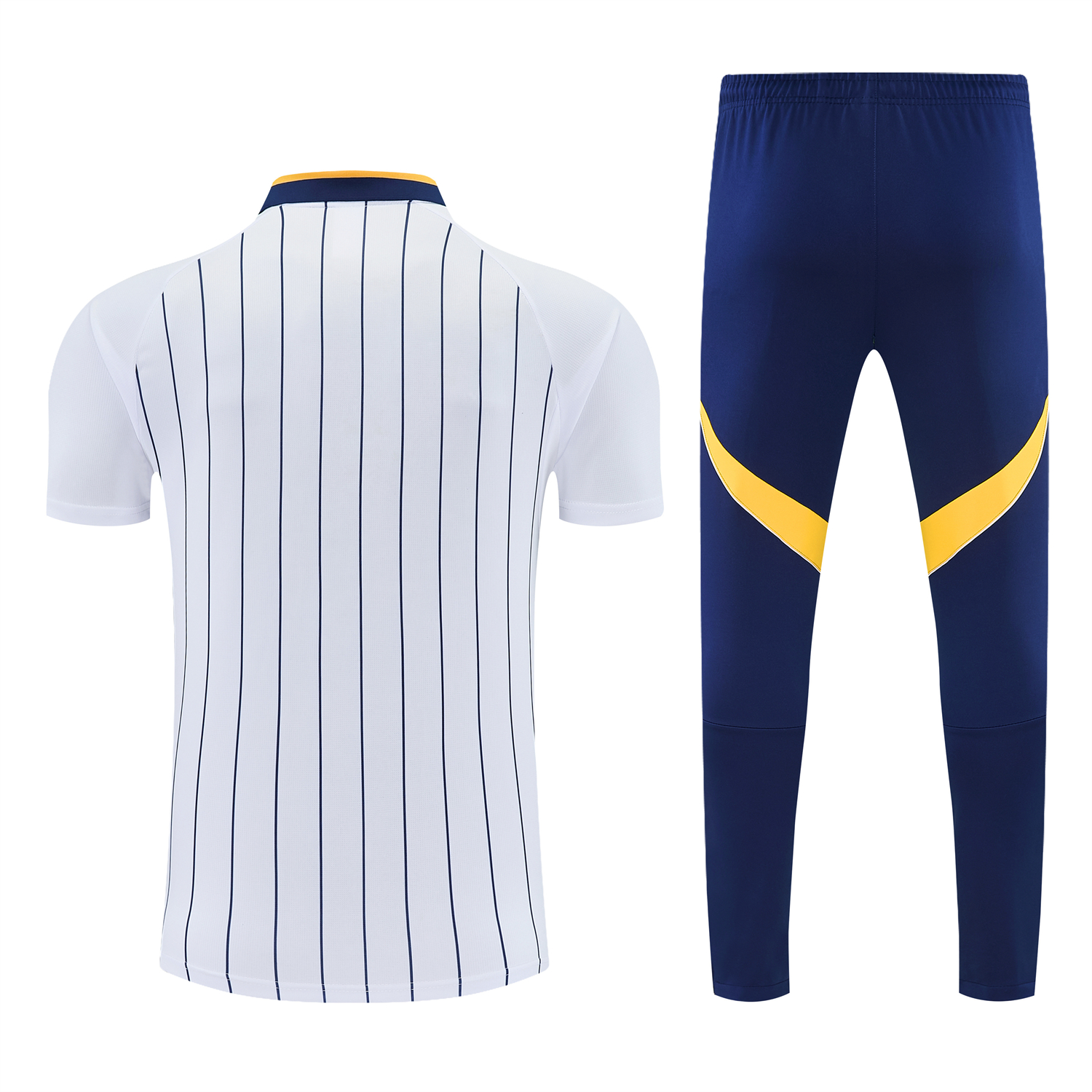TKH-turbokithub-Boca Juniors 25-26 POLO Short-Sleeve Training Set - White Top and Dark Blue Pants