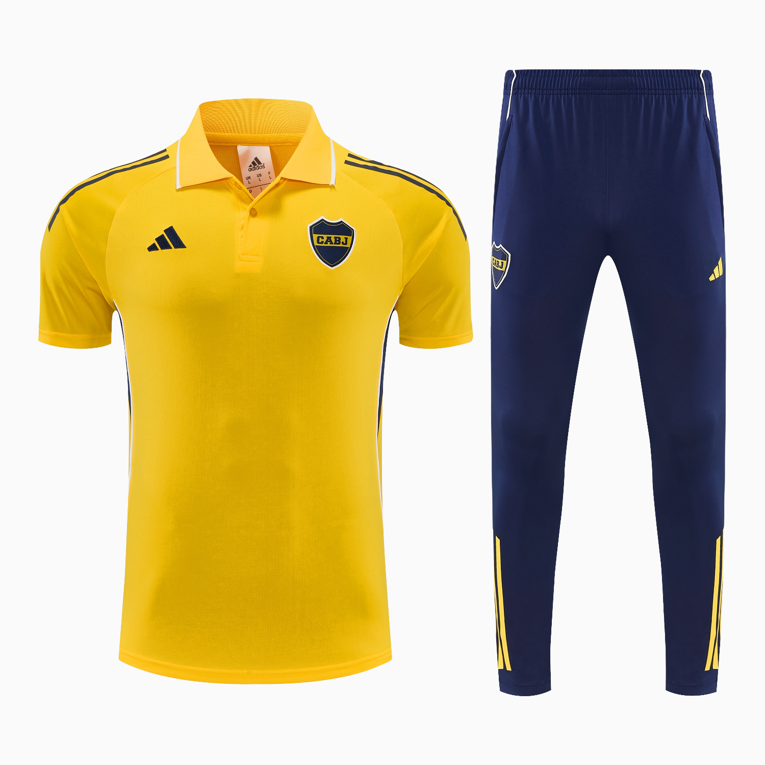 TKH-turbokithub-Boca Juniors 25-26 POLO Short-Sleeve Training Set - Yellow Top and Dark Blue Pants
