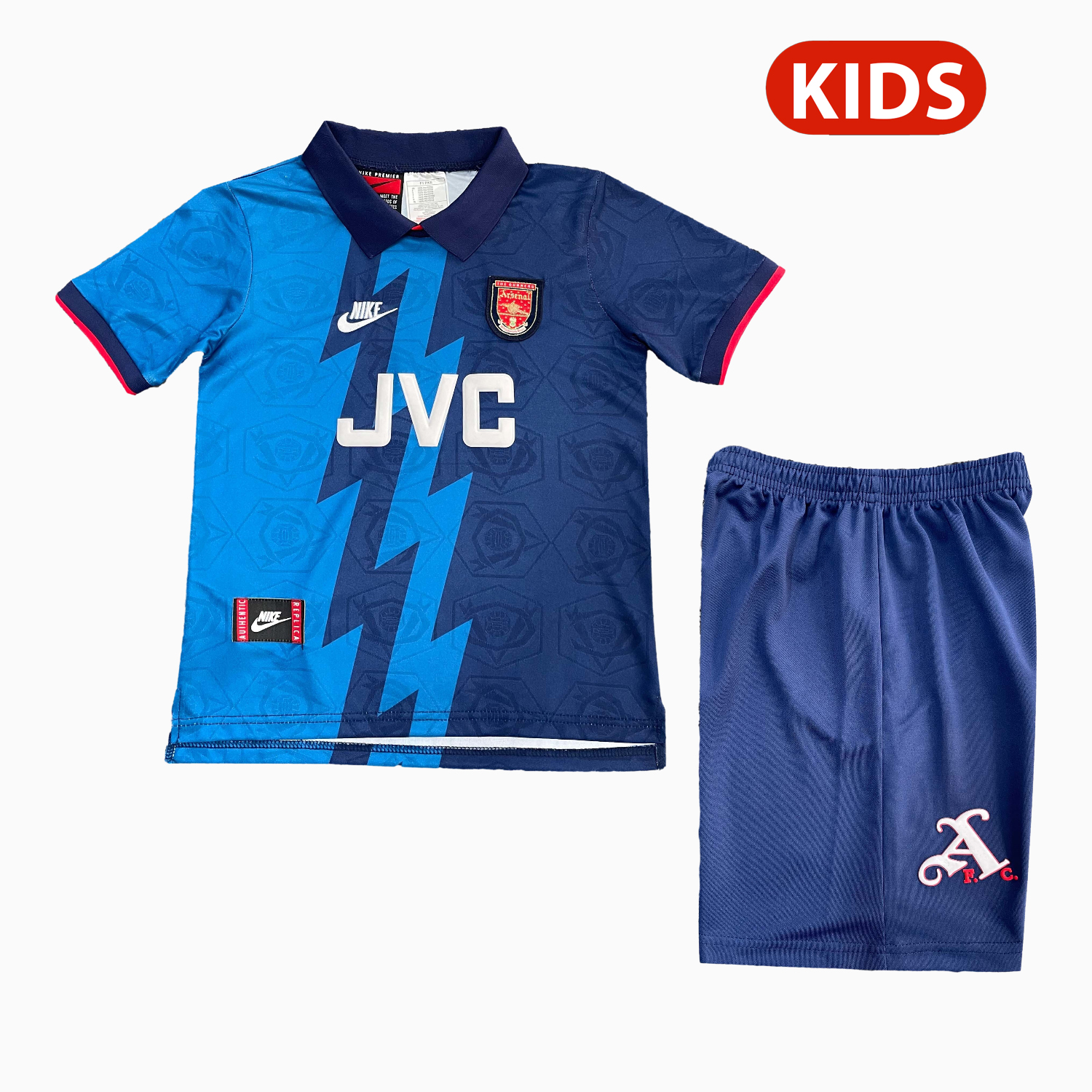 TKH-turbokithub-Retro Arsenal 1995-96 Away Kids Kit