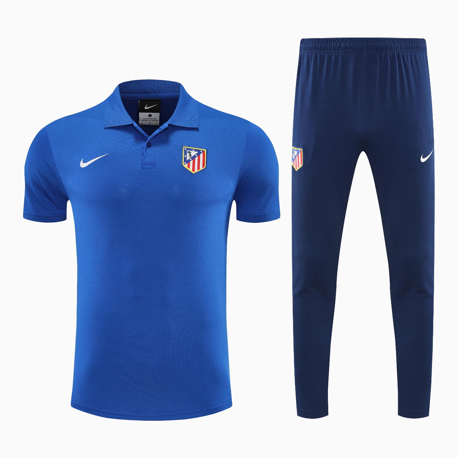 TKH-turbokithub-Atletico Madrid 25-26 POLO Short-Sleeve Training Set - Ocean Blue Top & Deep Blue Pants