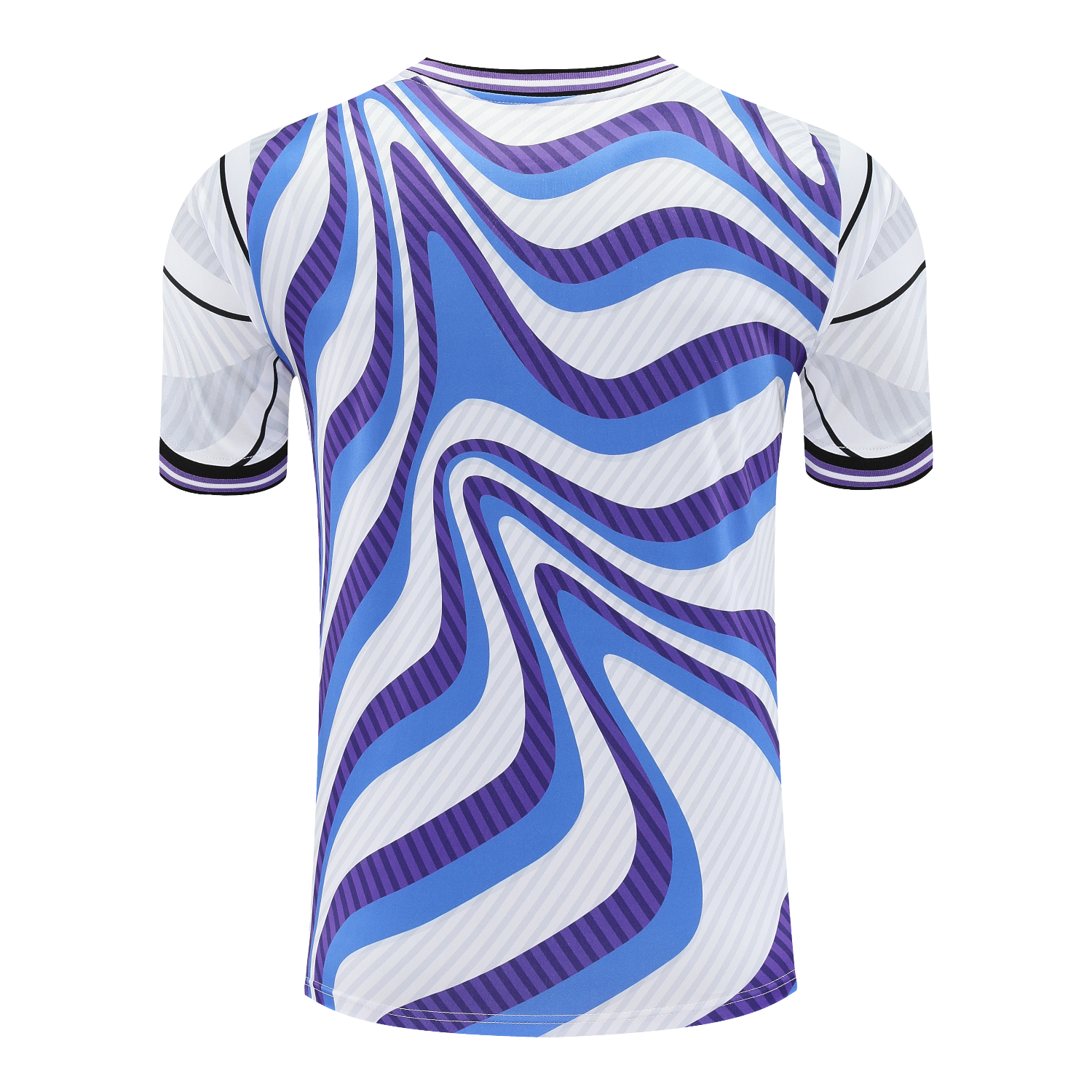 TKH-turbokithub-Real Madrid 25-26 Short-Sleeve Training Set - Blue Purple Curve Pattern Top & Black Shorts