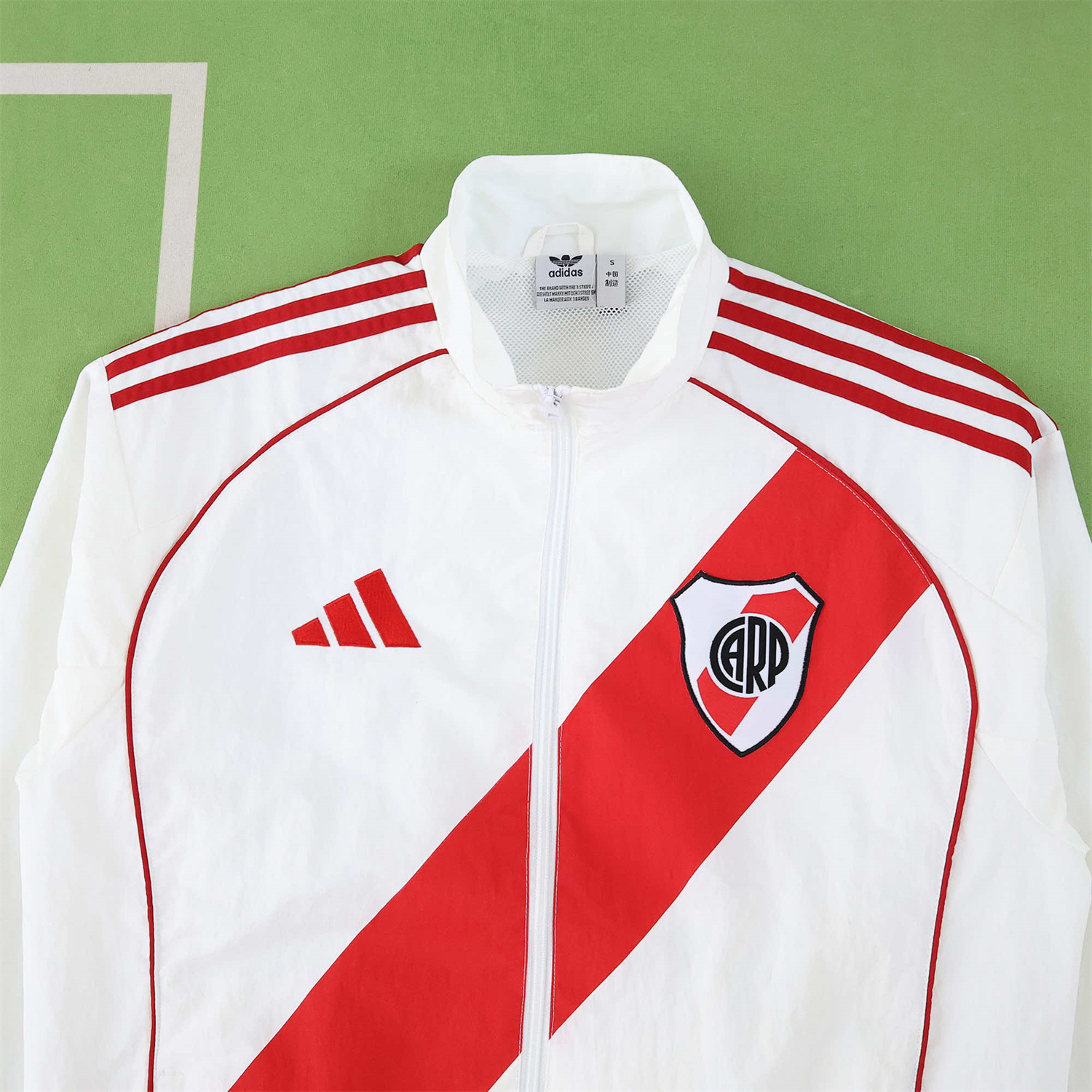 TKH-turbokithub-River Plate 25-26 Throwback Windbreaker Jacket - White