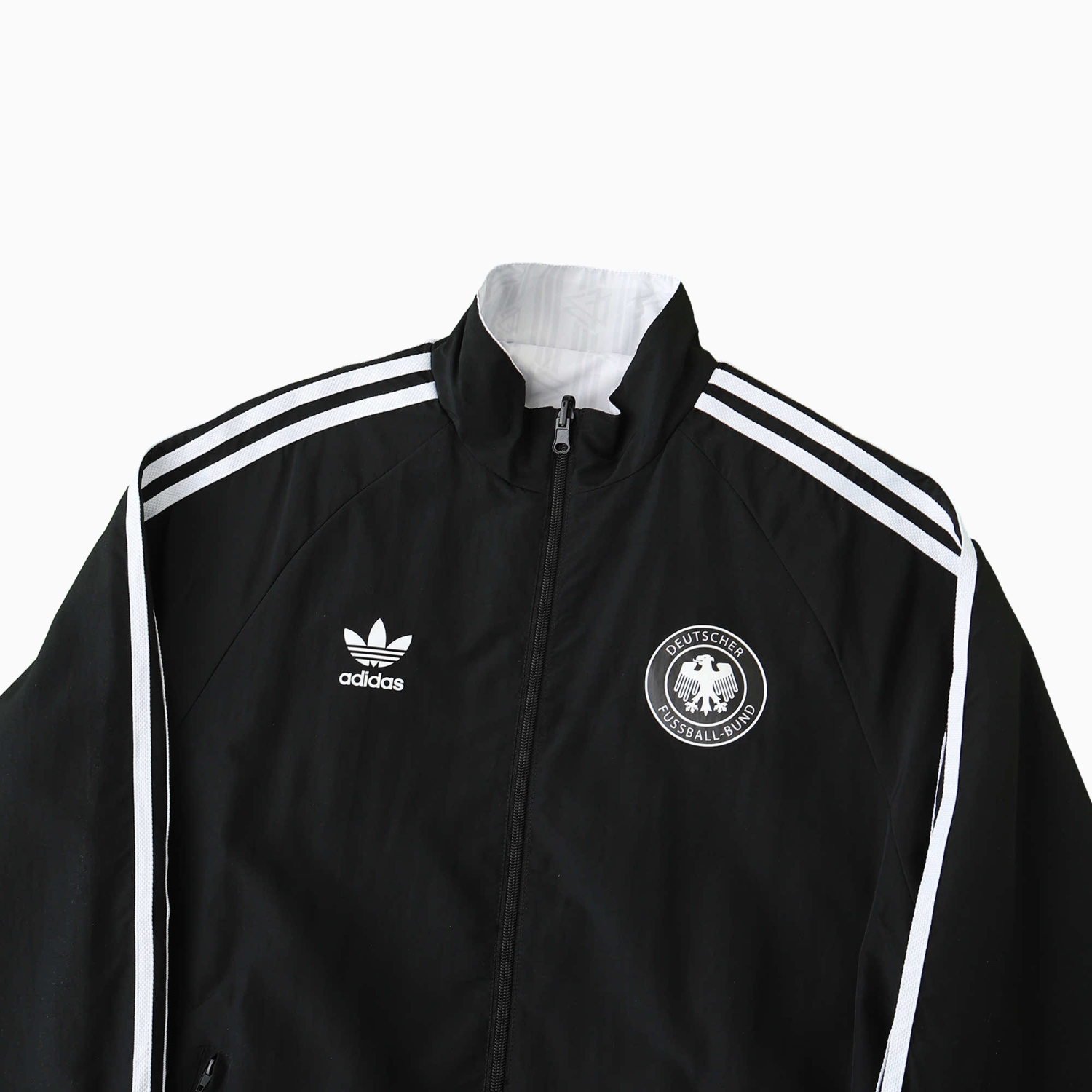 TKH-turbokithub-Retro Germany 1990 Double Sided Reversible Windbreaker - White & Black