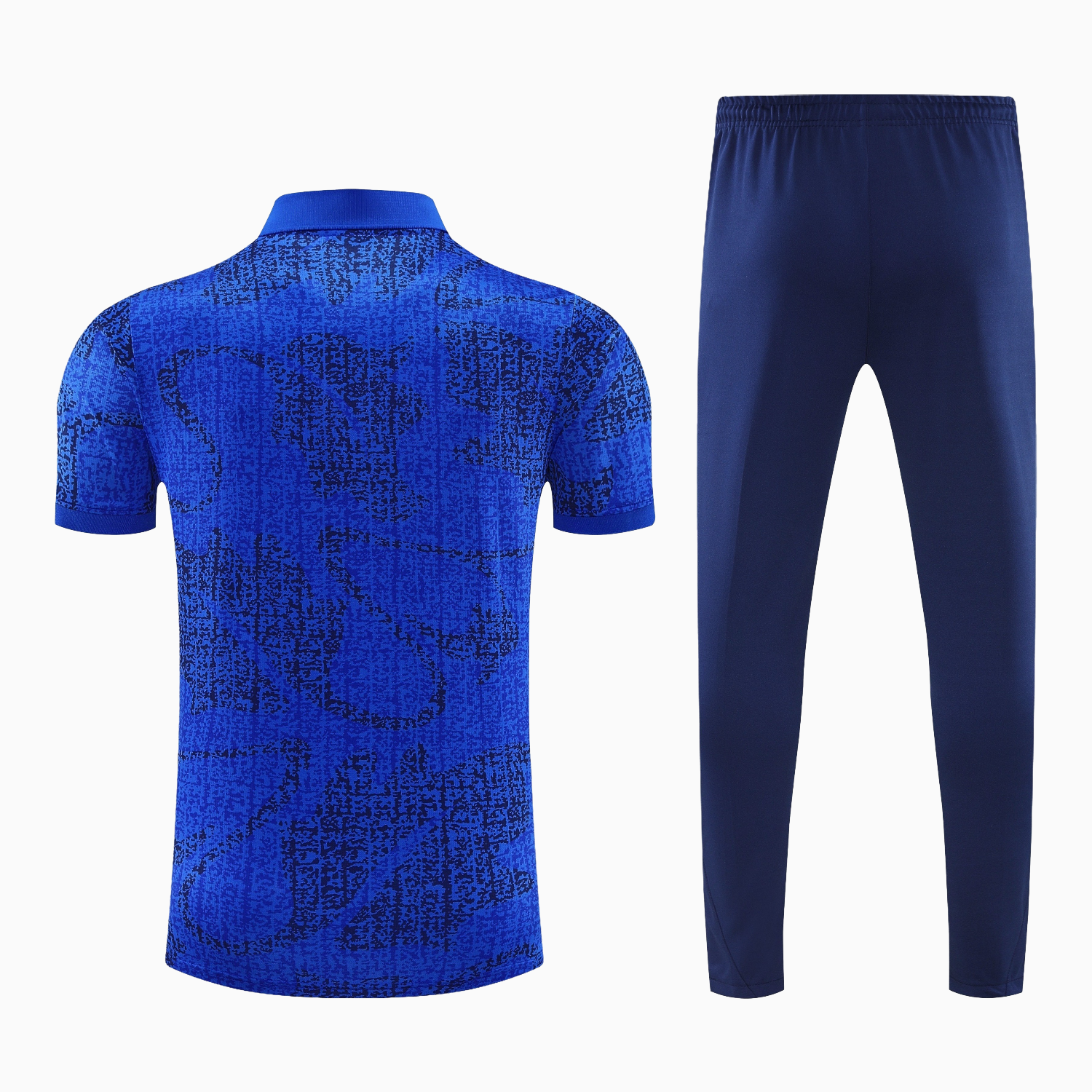 TKH-turbokithub-France 25-26 POLO Short-Sleeve Training Set - Ocean Blue Top and Dark Blue Pants