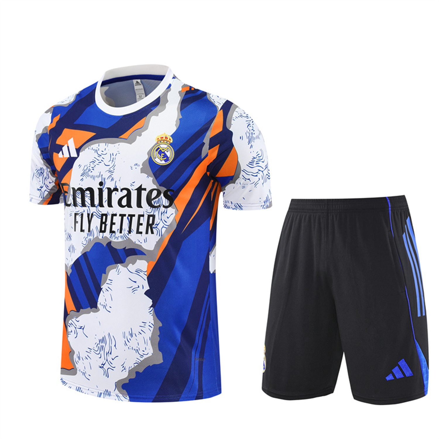 TKH-turbokithub-Real Madrid 25-26 Short-Sleeve Training Set - CamouflageTop & Black Shorts