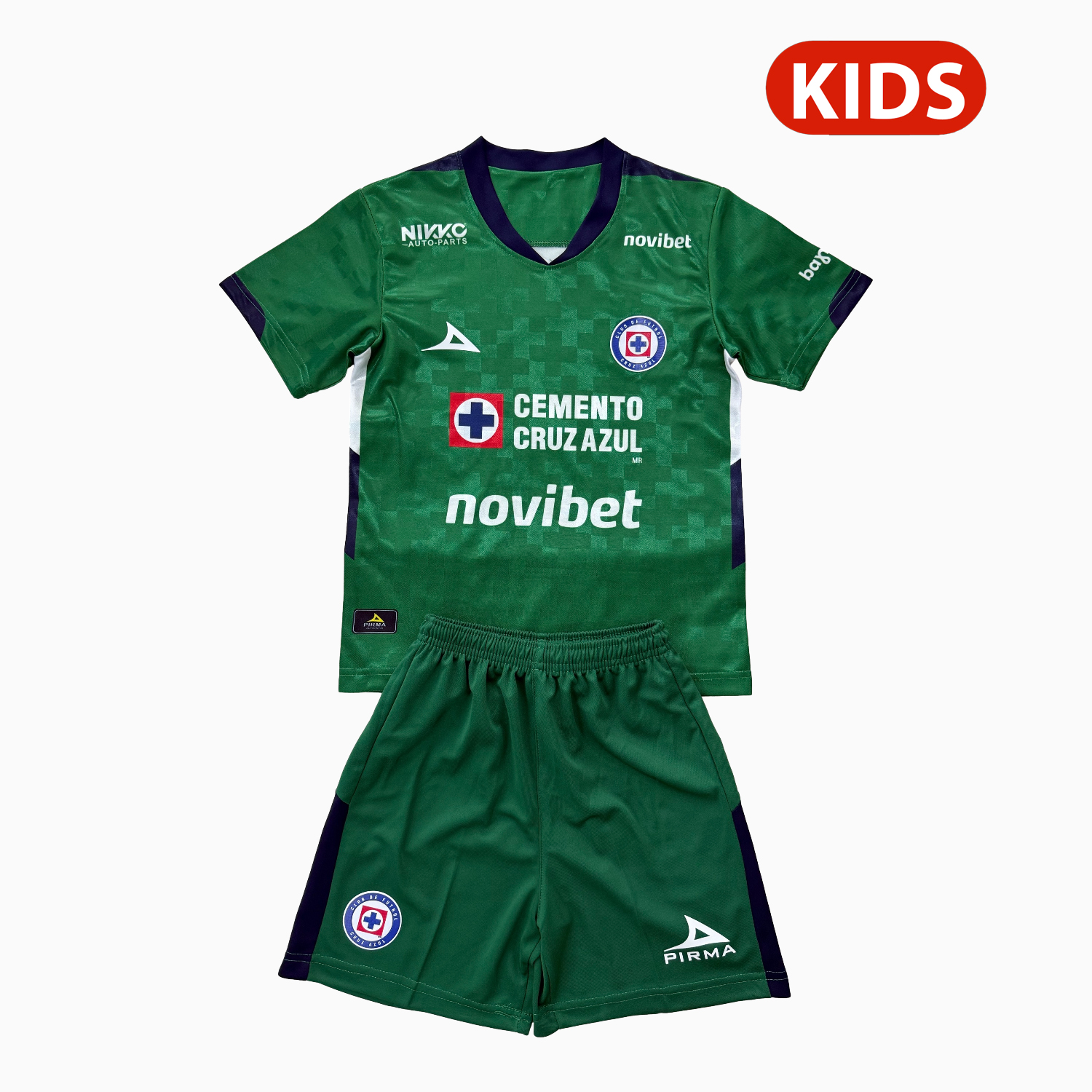 TKH-turbokithub-Cruz Azul 25-26 Green Goalkeeper Kids Kit