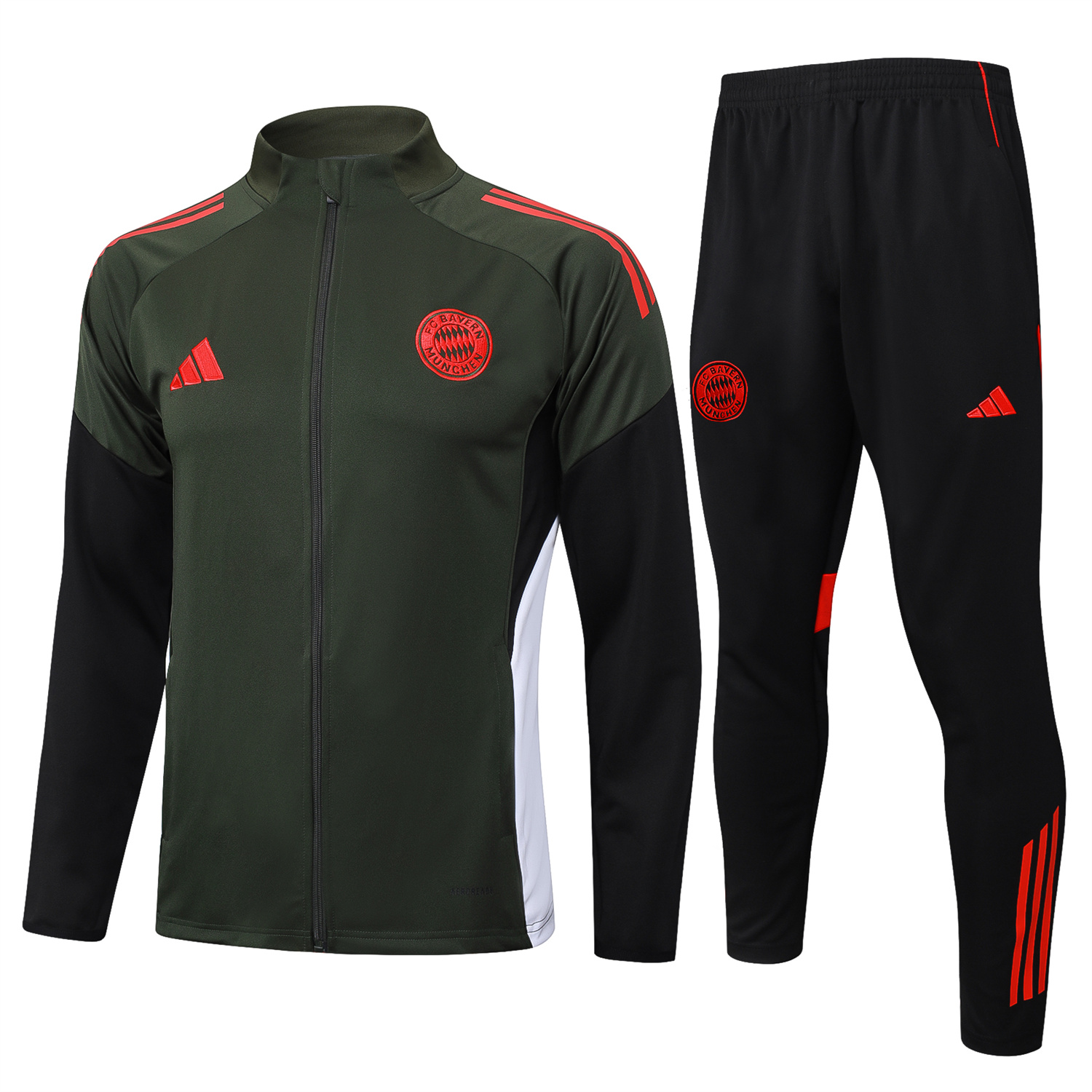 TKH-turbokithub-Bayern Munich 25-26 Jacket Training Tracksuit - Army Green Top and Black Pants
