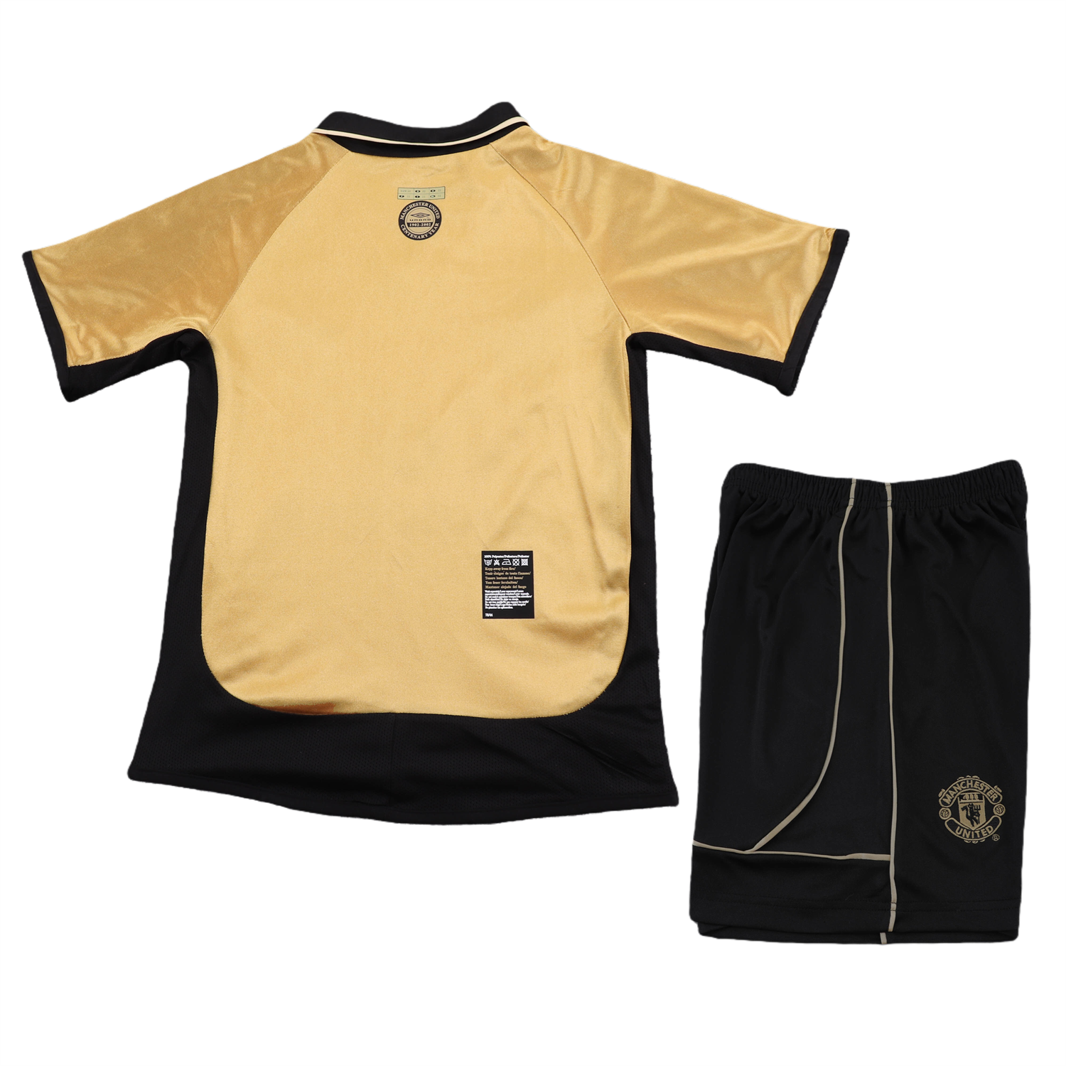 TKH-turbokithub-Retro Manchester United 2001-02 100th Centery Kids Kit - Yellow