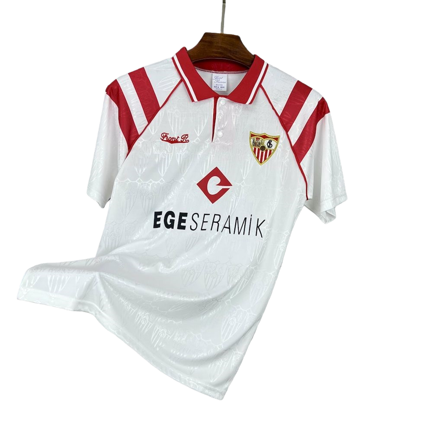 TKH-turbokithub-Retro Sevilla FC 1992-93 Home Jersey with Chest Sponsor