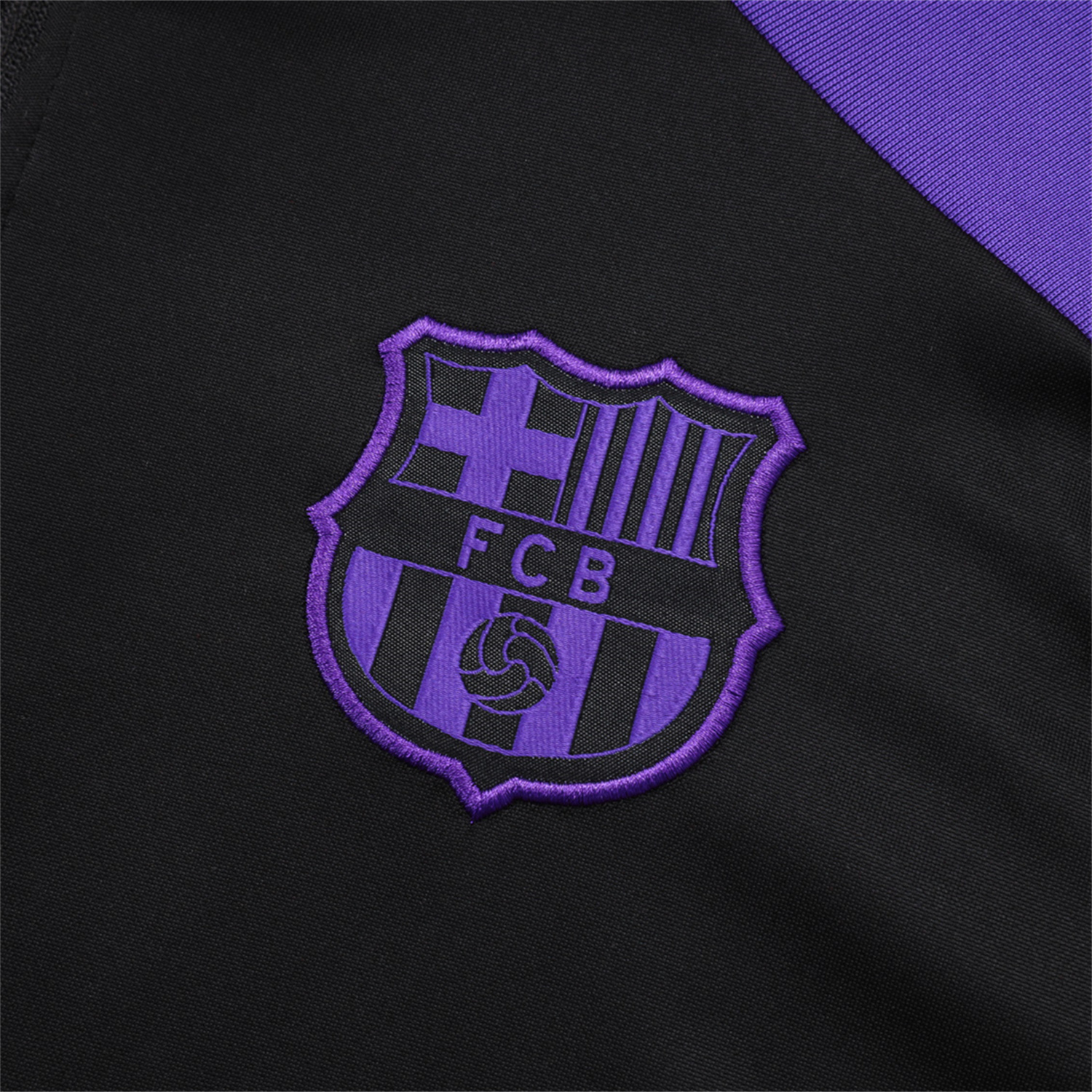 TKH-turbokithub-Barcelona X KB 25-26 Long Sleeve Training Set - Black Top with Purple Badge and Black Pants