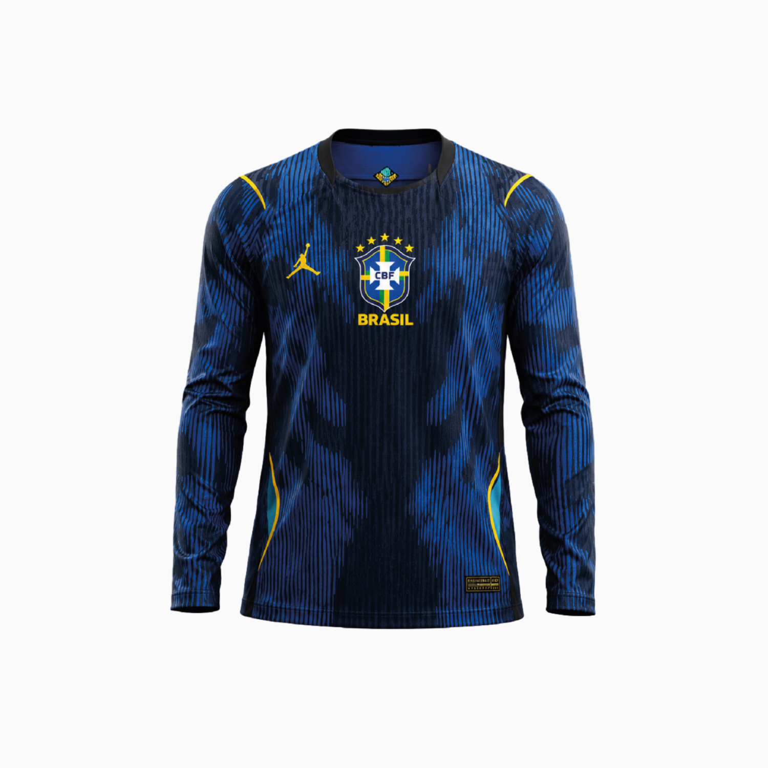 TKH-turbokithub-Brazil 2026 Away Blue Long Sleeves Jersey - Player Version