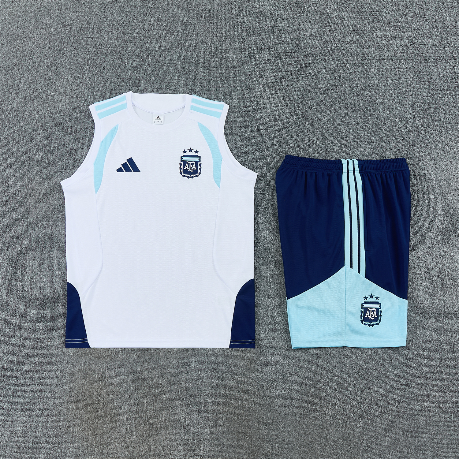 TKH-turbokithub-Argentina 2026 Vest Training Set - White Vest and Blue Shorts