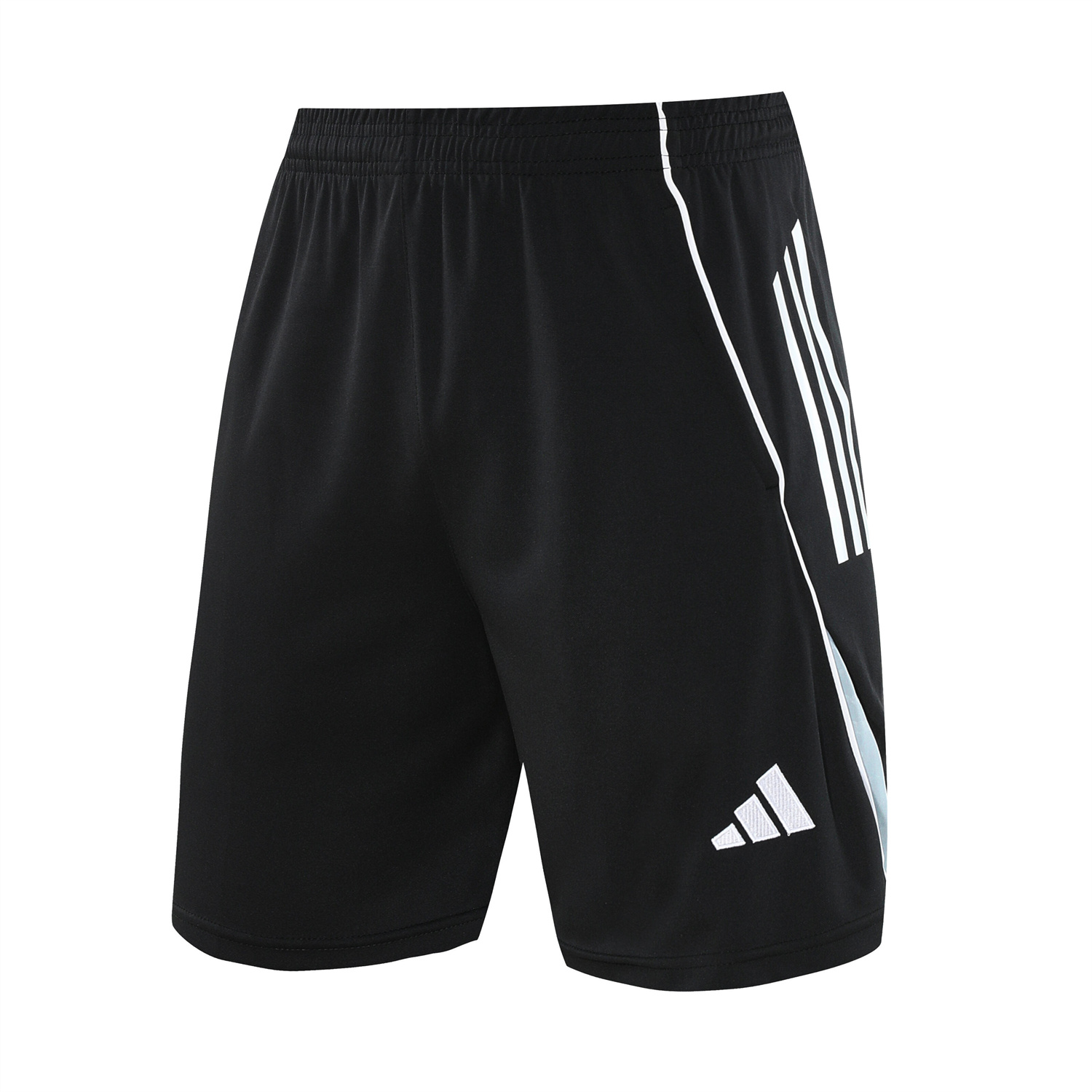 TKH-turbokithub-Real Madrid 25-26 Short-Sleeve Training Set - Light Grey Stripes Black Top & Black Shorts