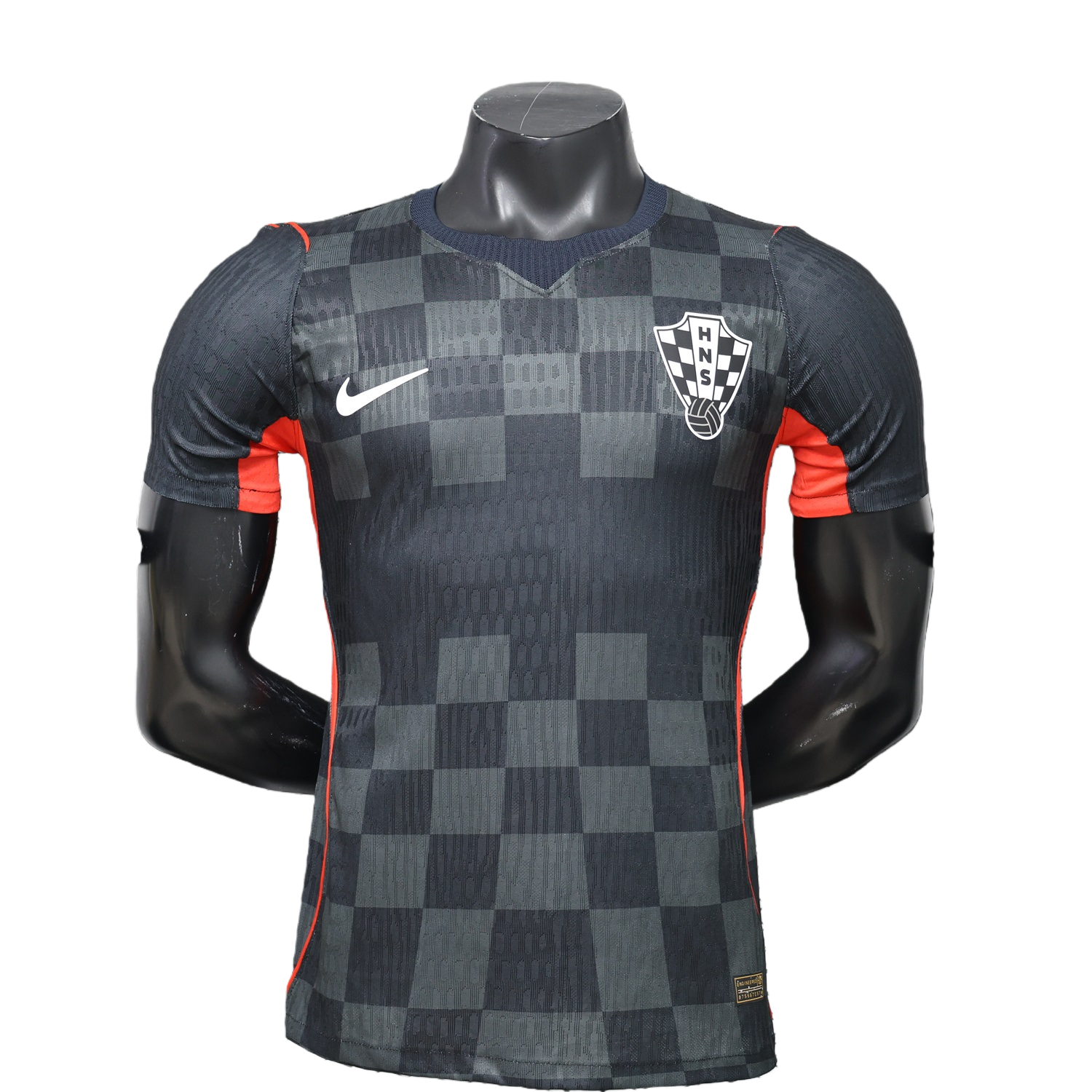 TKH-turbokithub-Croatia 2026 Dark Gray Checkered Pattern Checkerboard Special Edition Jersey - Player Version