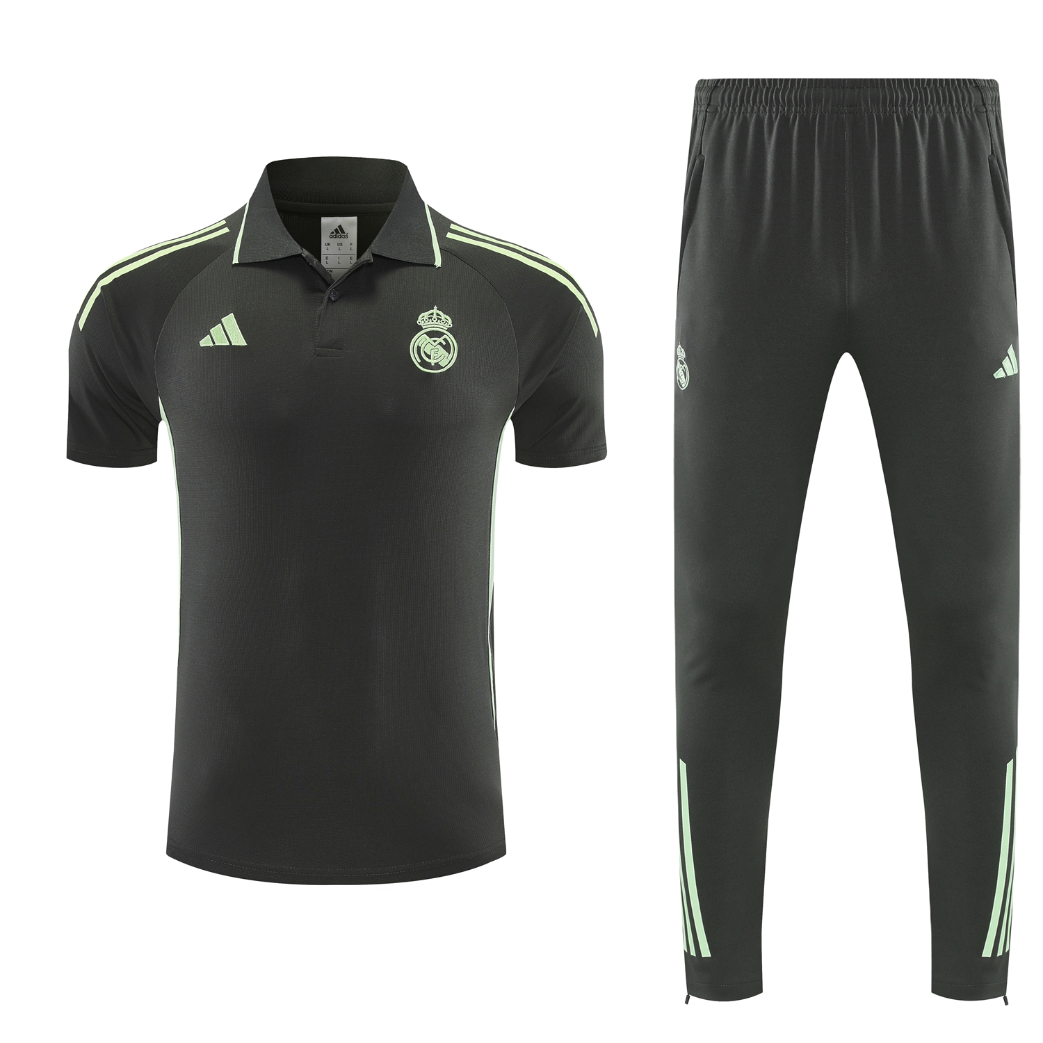 TKH-turbokithub-Real Madrid 25-26 POLO Short-Sleeve Training Set - Dark Grey Top and Pants