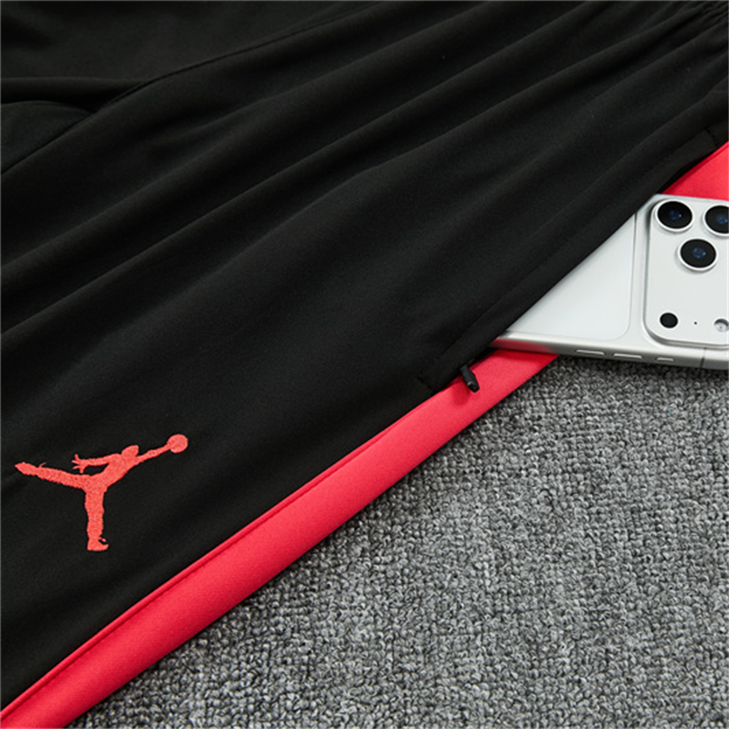 TKH-turbokithub-Brazil X JD 2026 Kids Long Sleeves Training Set - Black Top And Black Orange Pants