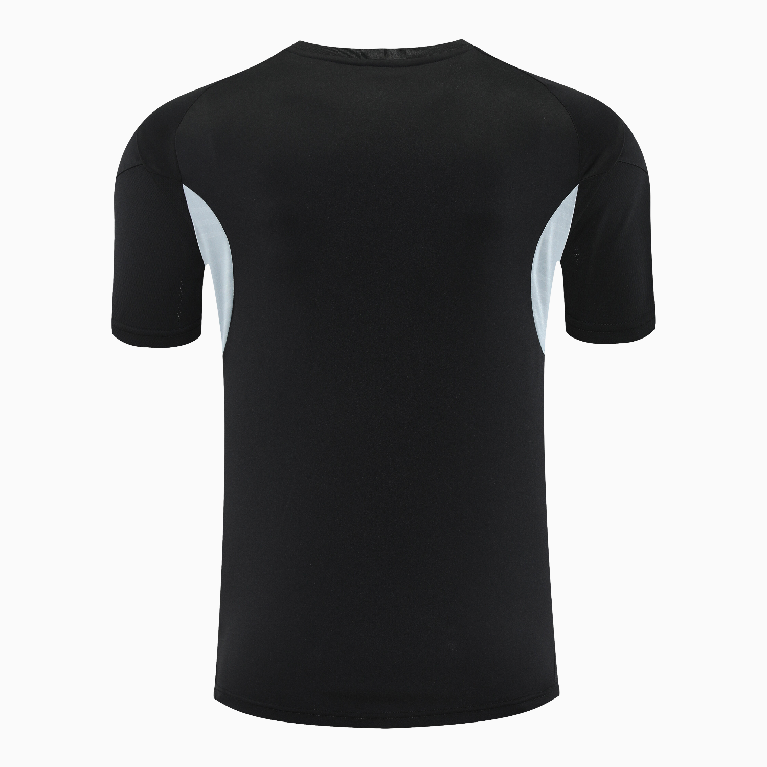 TKH-turbokithub-INT M.A.M 25-26 Short-Sleeve Training Set - Light Grey Stripes Black Top & Black Shorts