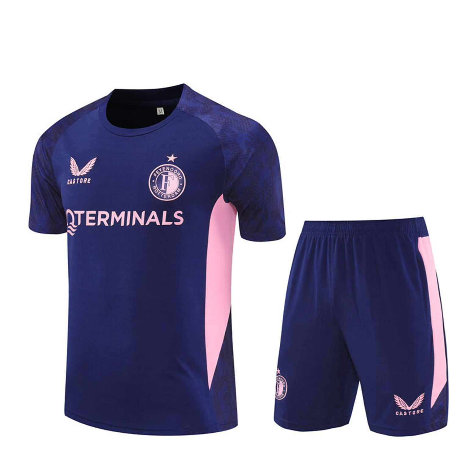 TKH-turbokithub-Feyenoord 25-26 Short-Sleeve Training Set - Royal Blue Top & Royal Blue Shorts