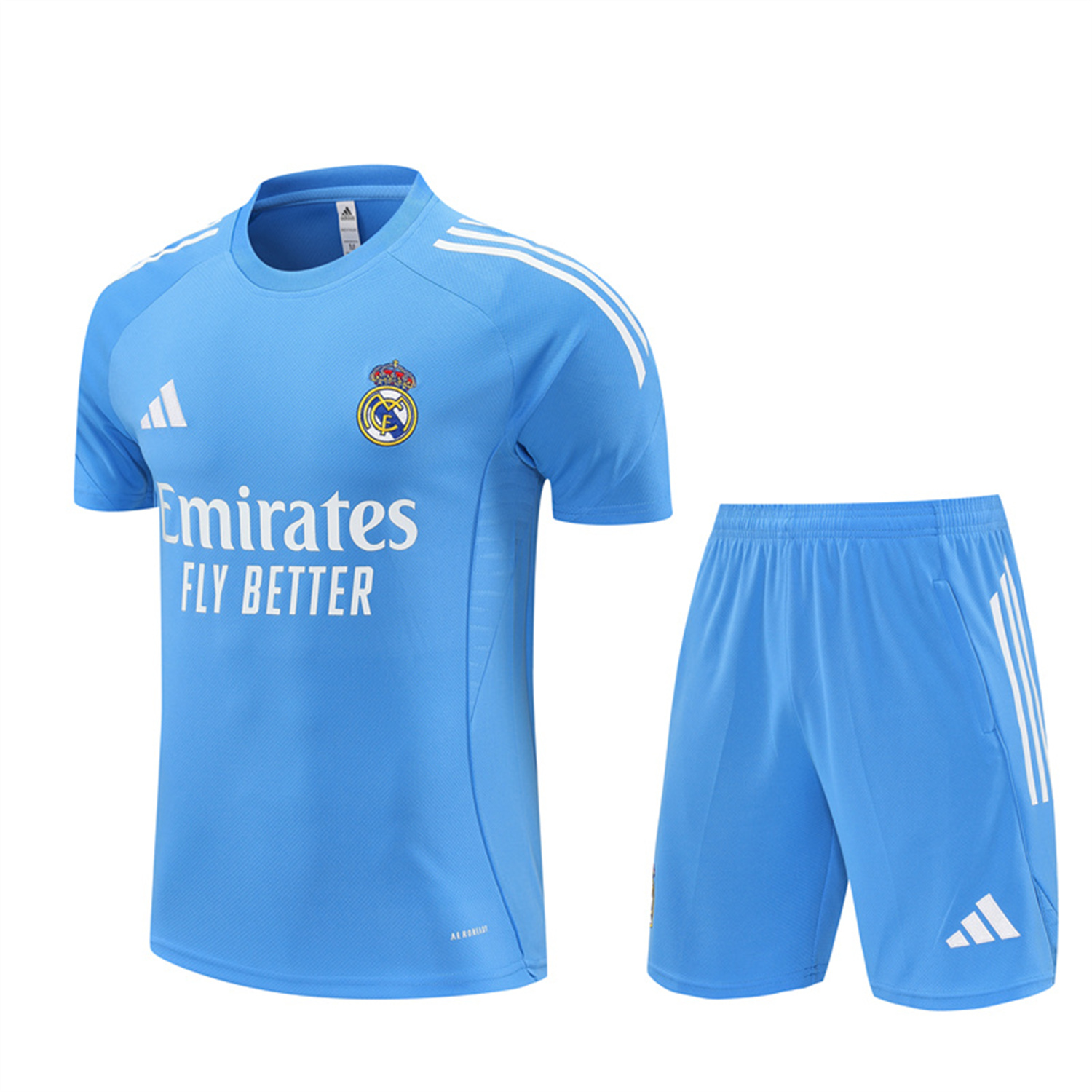 TKH-turbokithub-Real Madrid 25-26 Short-Sleeve Training Set - Sky Blue Top and Sky Blue Shorts
