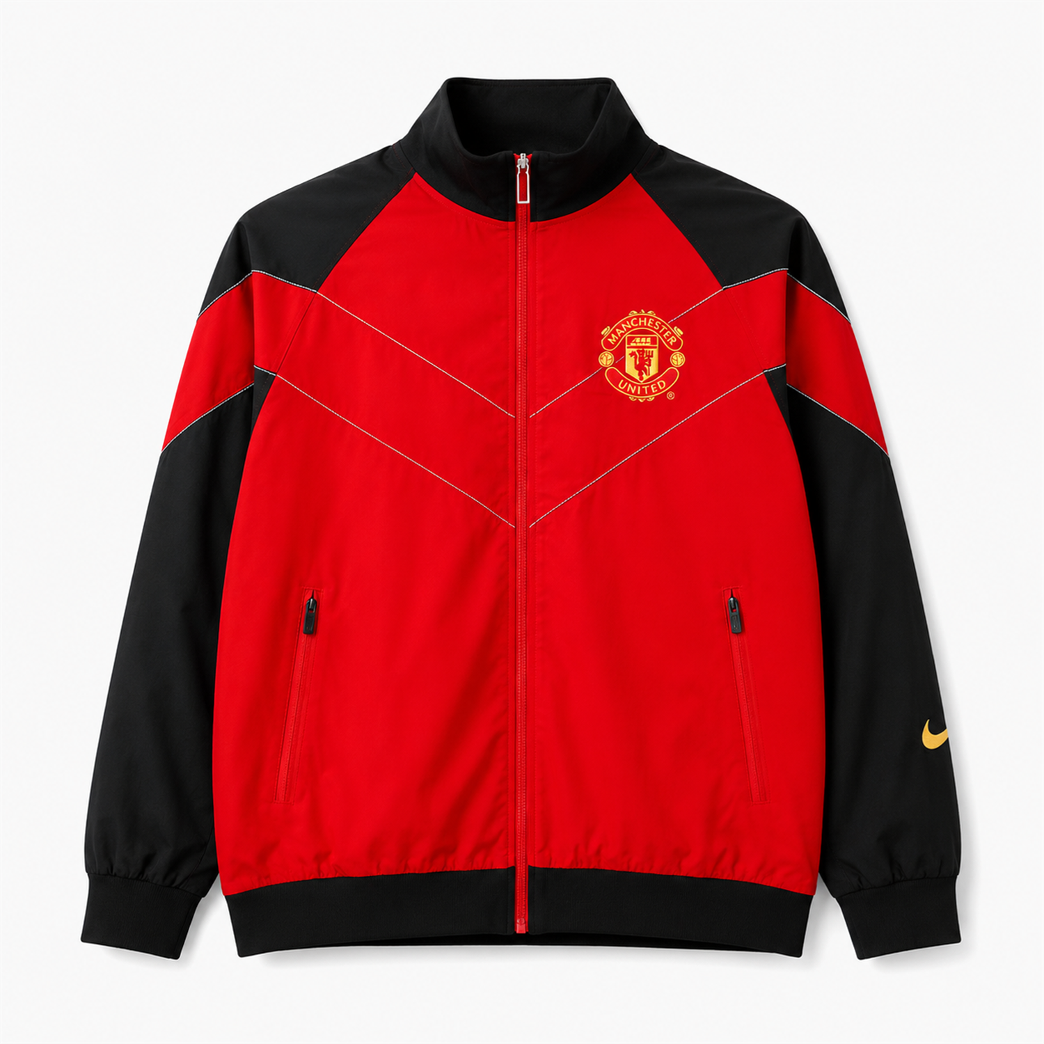 TKH-turbokithub-Retro Manchester United 2006-07 Windbreaker Jacket - Red With Black Sleeve