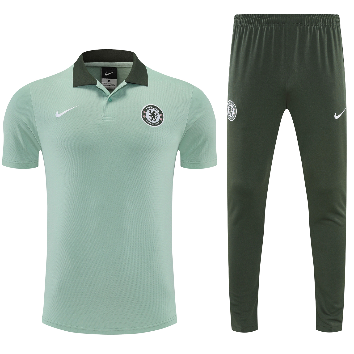 TKH-turbokithub-C.H.E.L.S.E.A 25-26 POLO Short-Sleeve Training Set - Light Green Top and Dark Green Pants