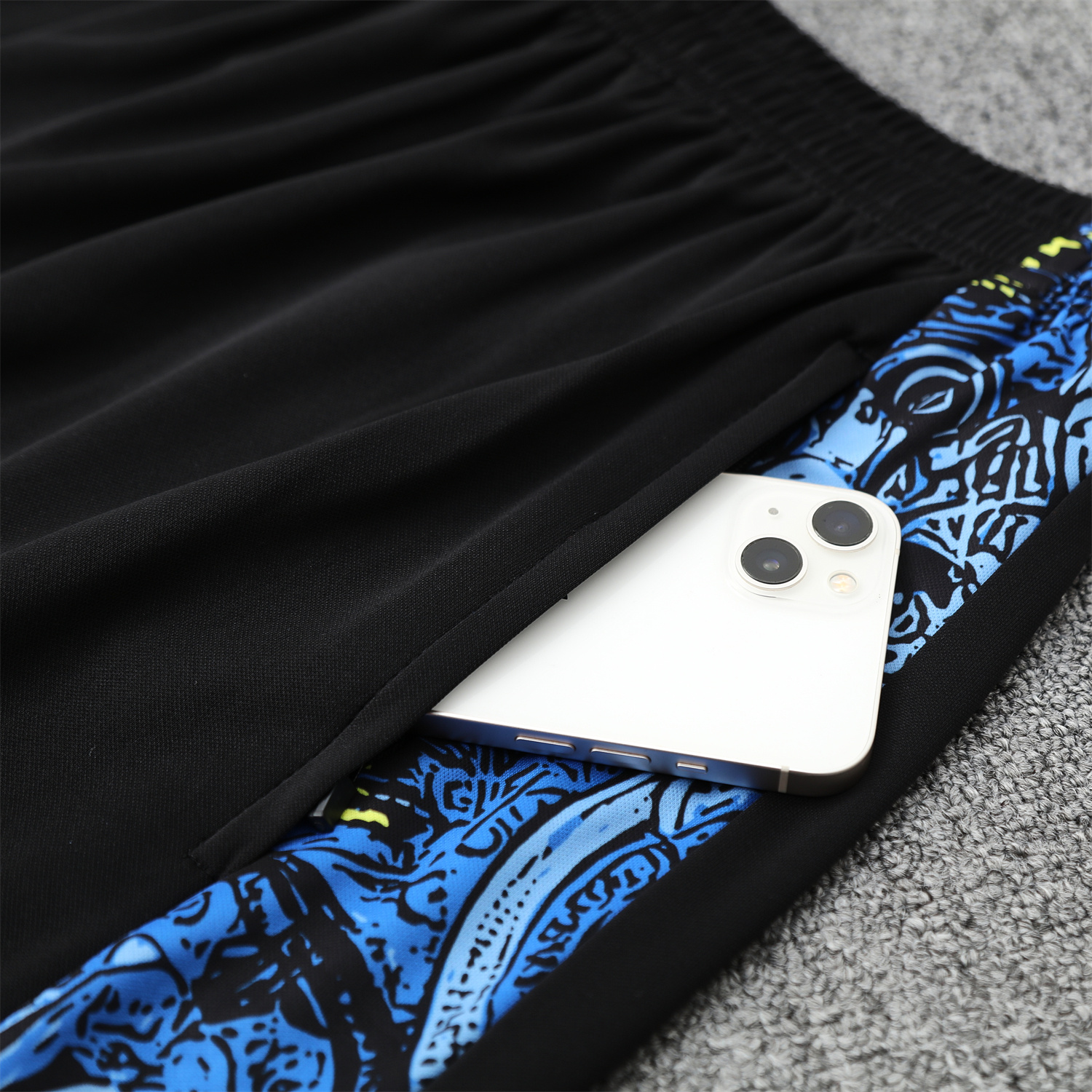 TKH-turbokithub-Brazil 25-26 Blue Jesus Statue Short-Sleeve Training Set - Blue Top & Black Shorts