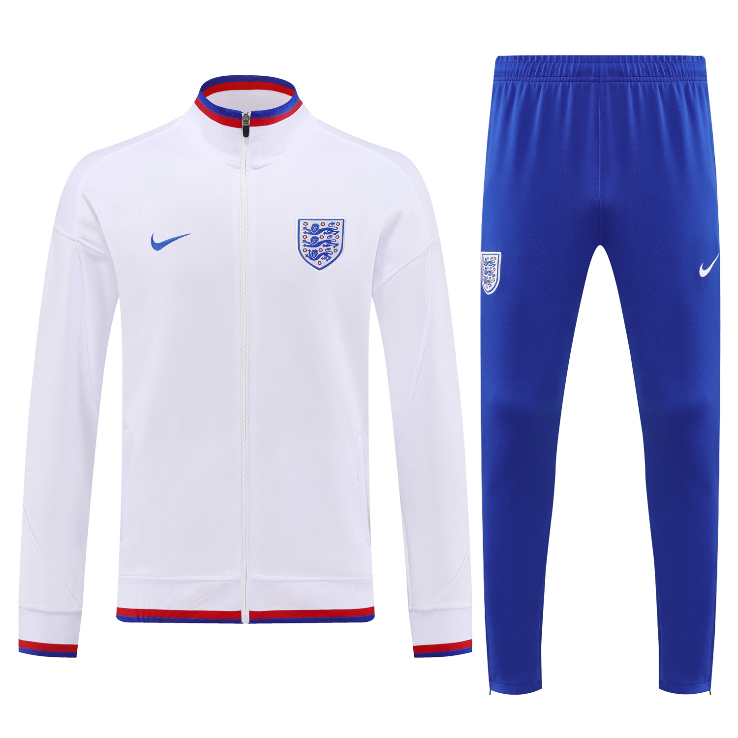 TKH-turbokithub-England 2026 Long Sleeve Training Set - White Top and Blue Pants