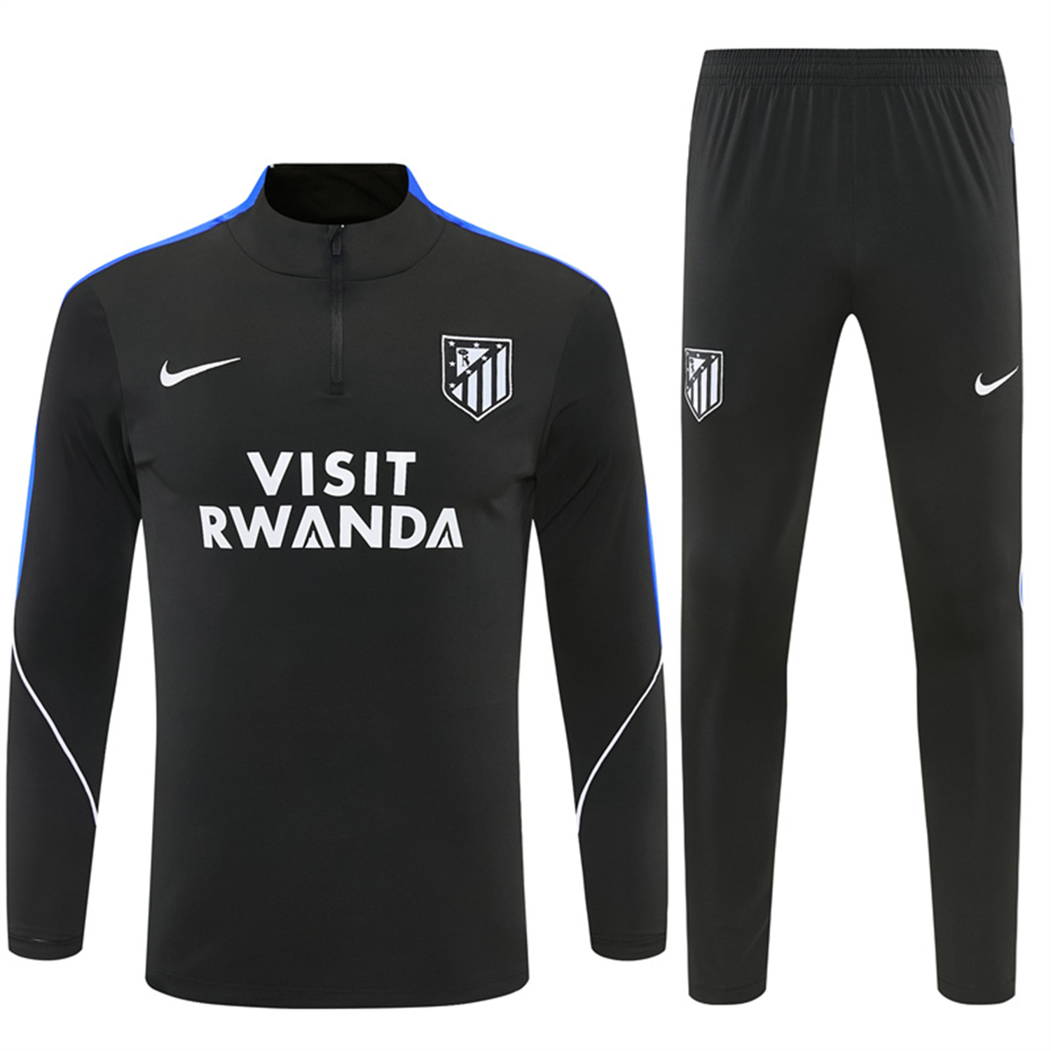 TKH-turbokithub-Atletico Madrid 26-27 Long Sleeve Training Set - Black Top & Black Pants