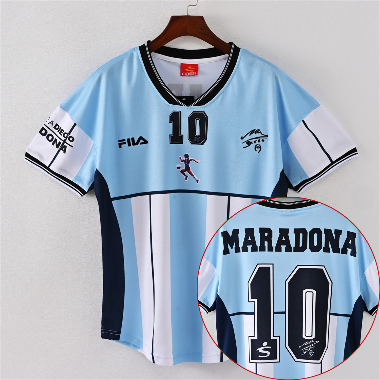 TKH-turbokithub-Retro Argentina 2001 Maradona Retirement Commemorative Edition Jersey with Maradona #10