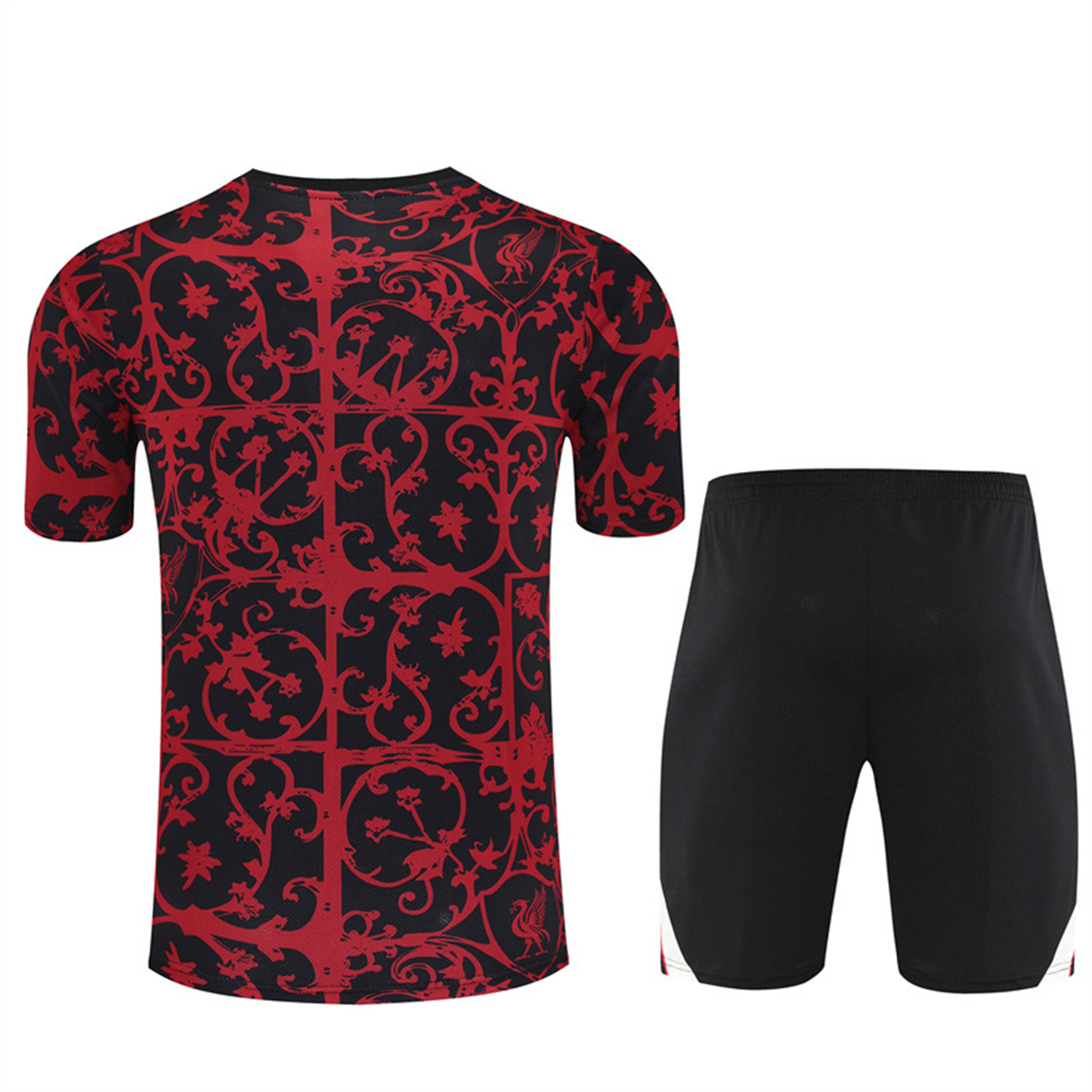 TKH-turbokithub-Liver.pool 25-26 Short-Sleeve Training Set - Red Camouflage Top & Black Shorts