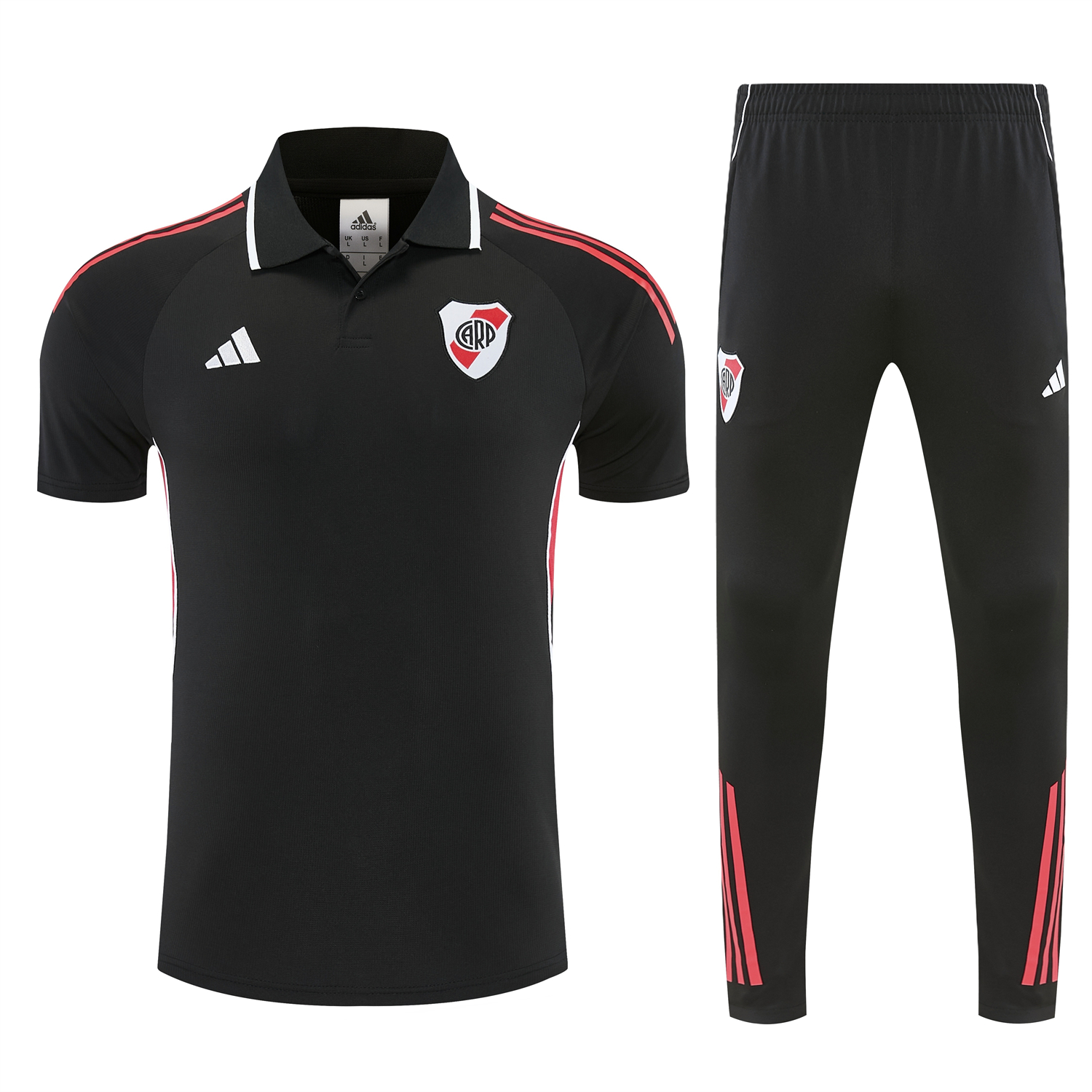 TKH-turbokithub-River Plate 25-26 POLO Short-Sleeve Training Set - Black Top and Black Pants