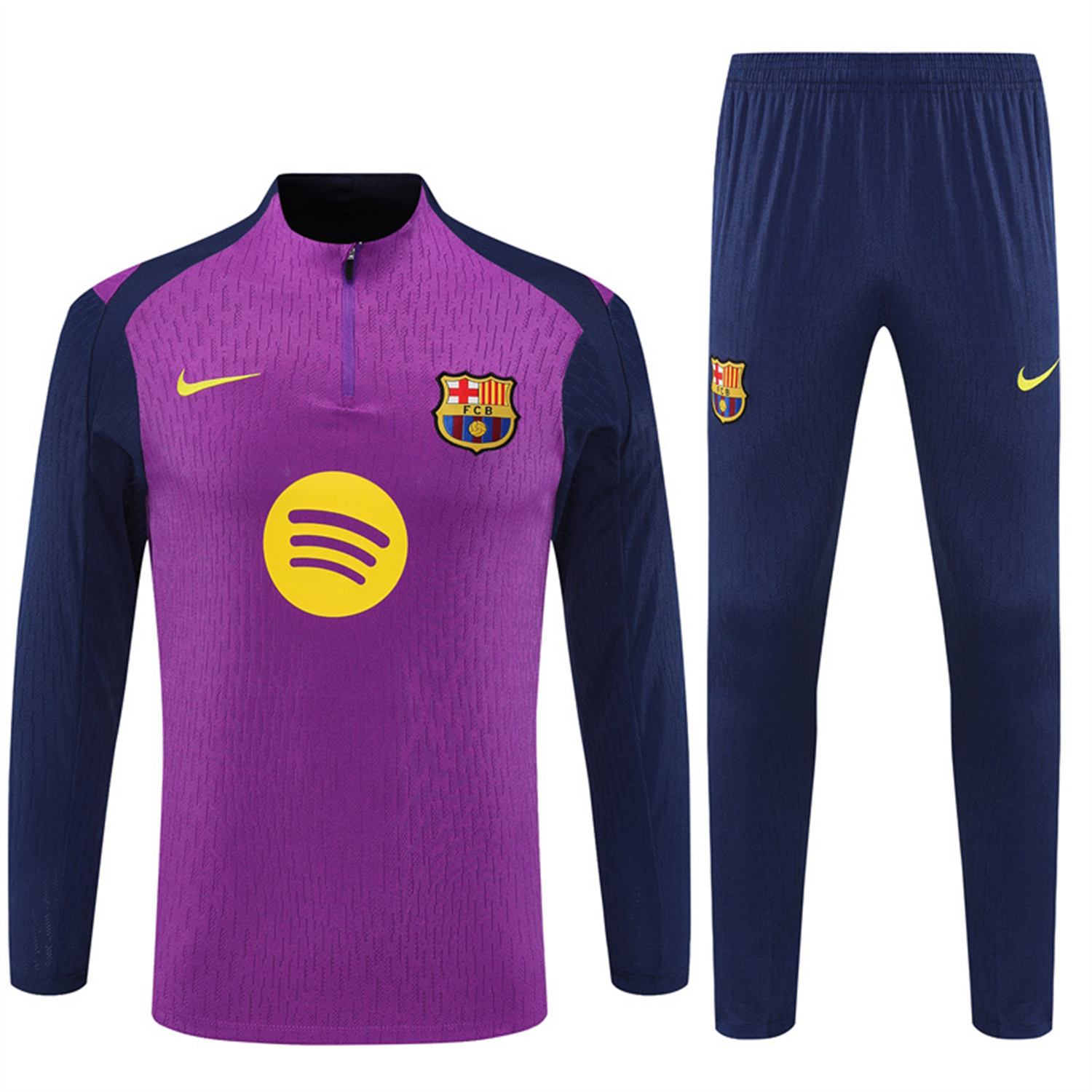 TKH-turbokithub-Barcelona 25-26 Long Sleeve Training Set - Purple Top & Deep Blue Pants