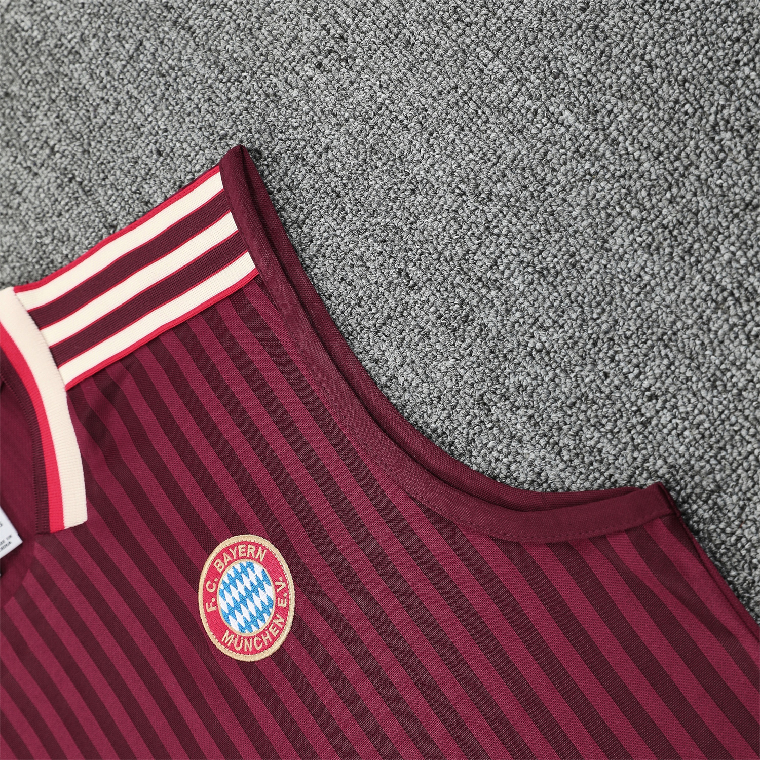 TKH-turbokithub-Bayern Munich 25-26 Vest Training Set - Wine Red Lines Vest & Wine Red Lines Shorts